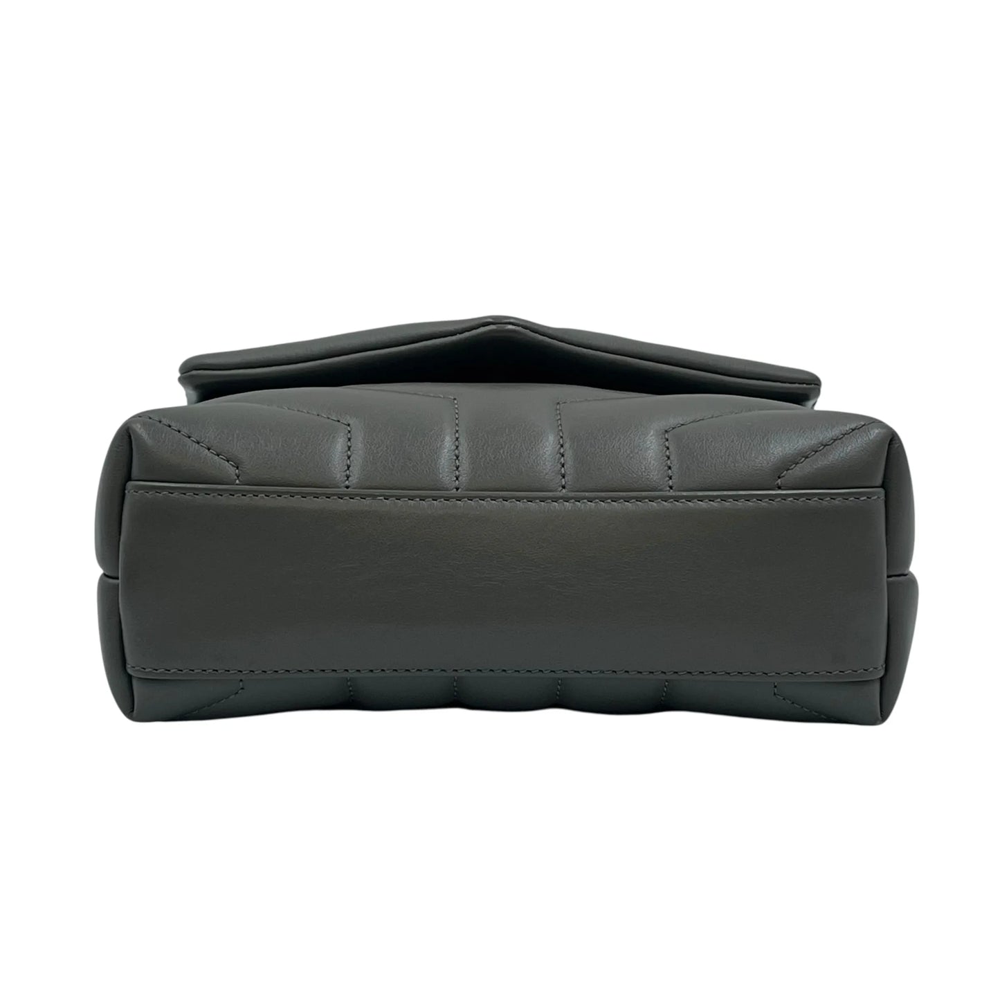 Saint Laurent Loulou Leather Shoulder Bag - Gray