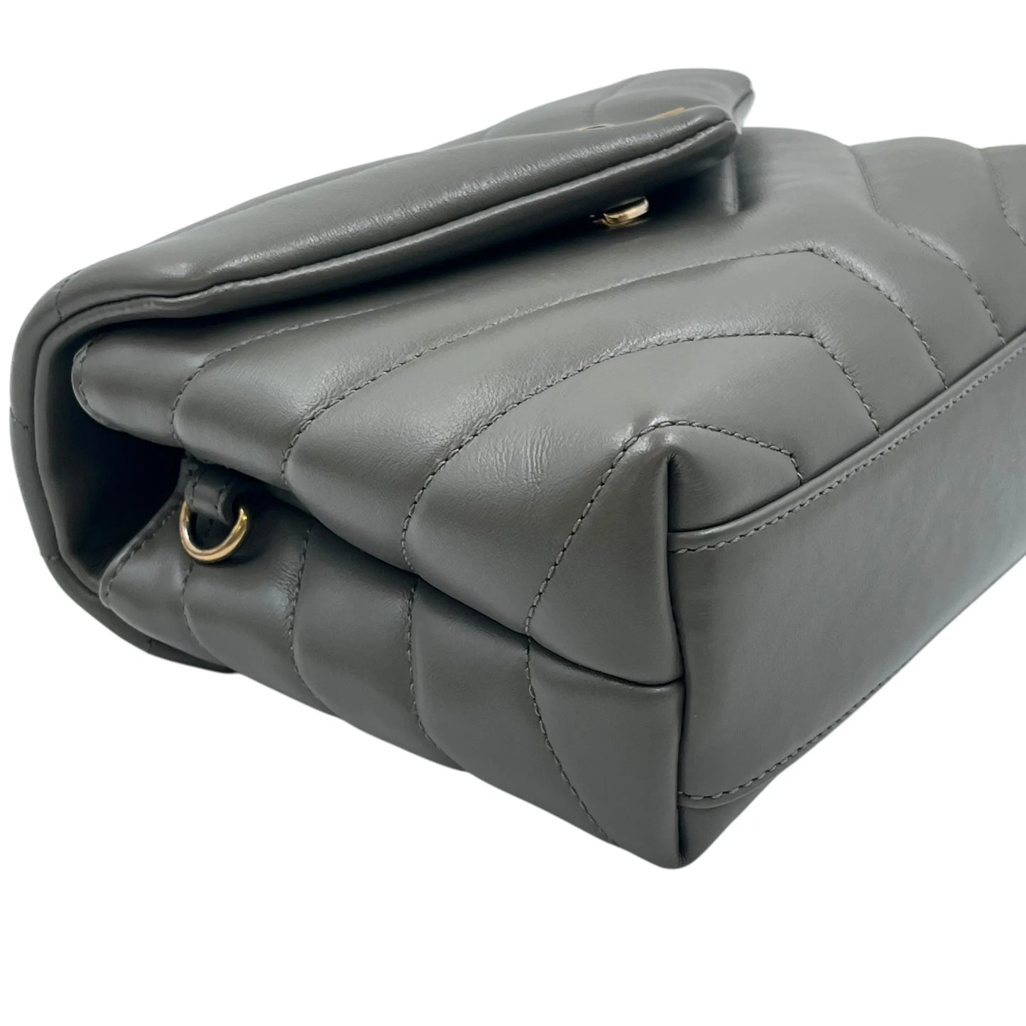 Saint Laurent Loulou Leather Shoulder Bag - Gray