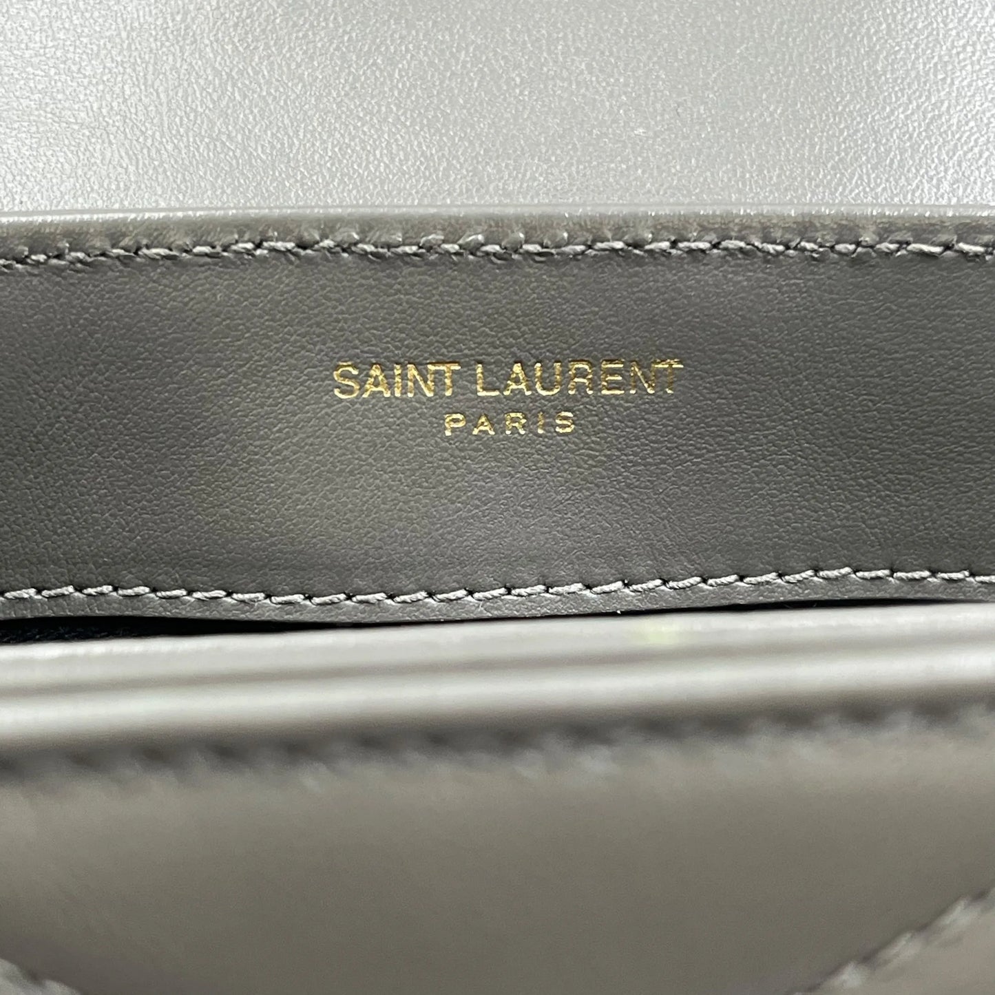 Saint Laurent Loulou Leather Shoulder Bag - Gray