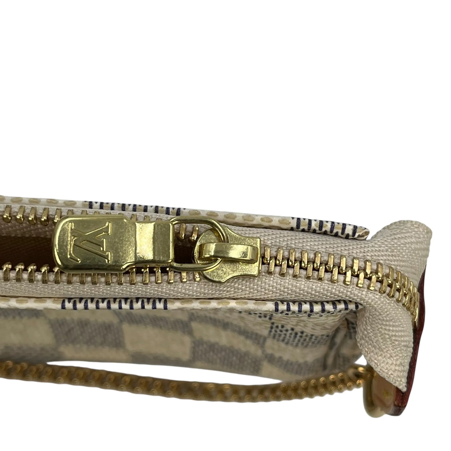 Louis Vuitton Damier Azur Mini Pochette Accessories Pouch - White