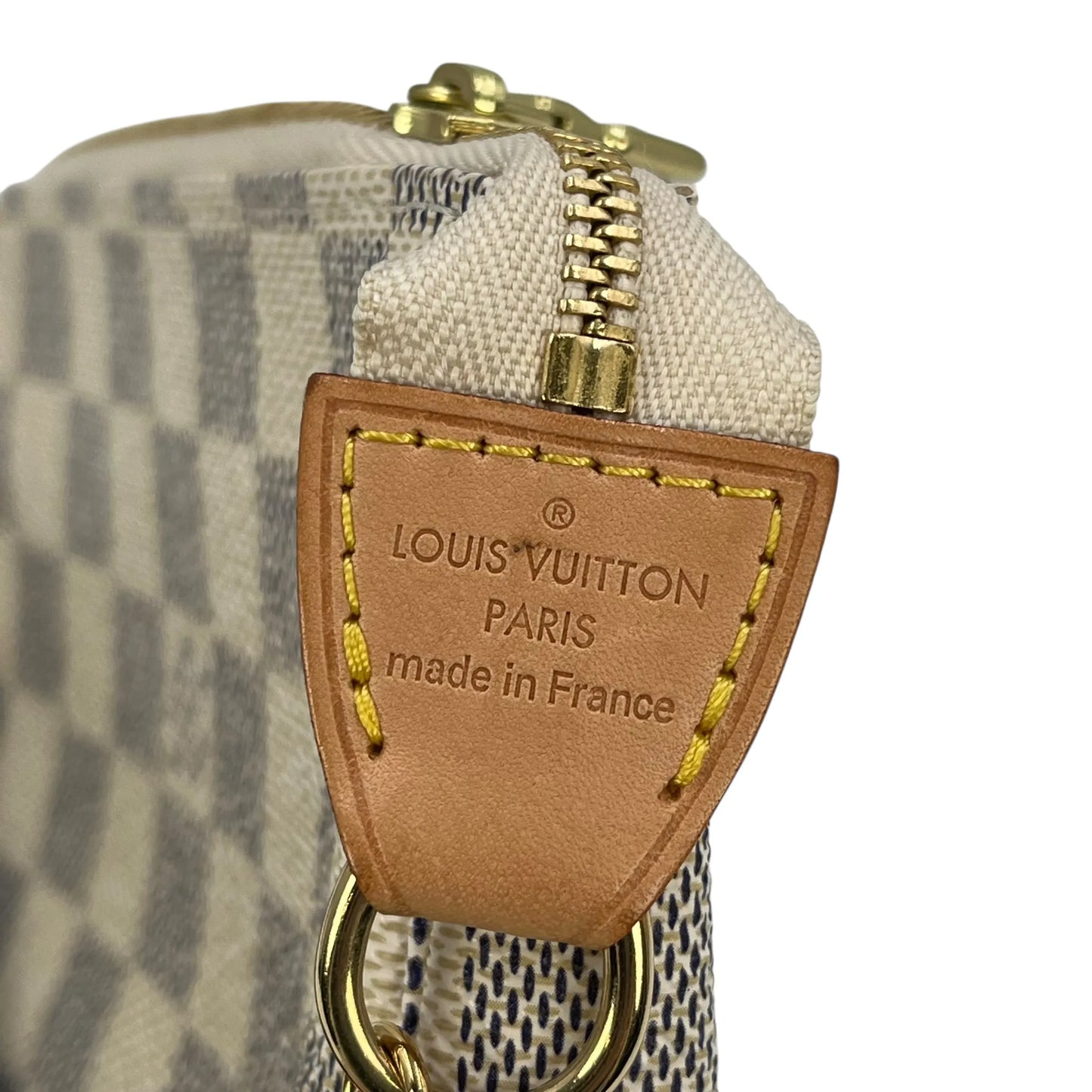 Louis Vuitton Damier Azur Mini Pochette Accessories Pouch - White