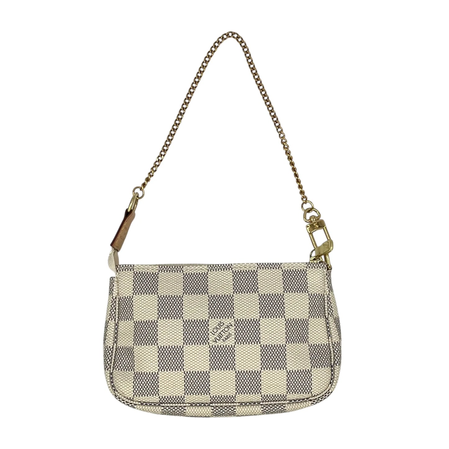 Louis Vuitton Damier Azur Mini Pochette Accessories Pouch - White