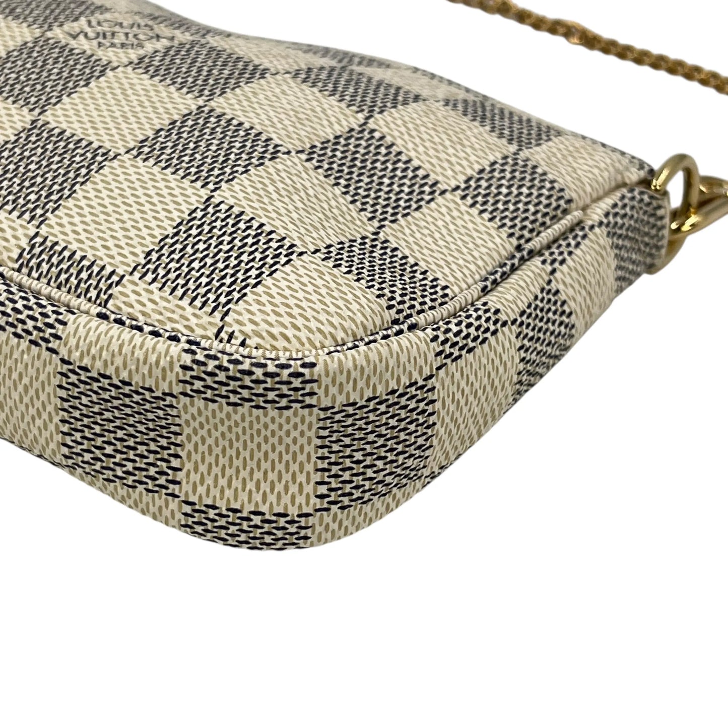 Louis Vuitton Damier Azur Mini Pochette Accessories Pouch - White
