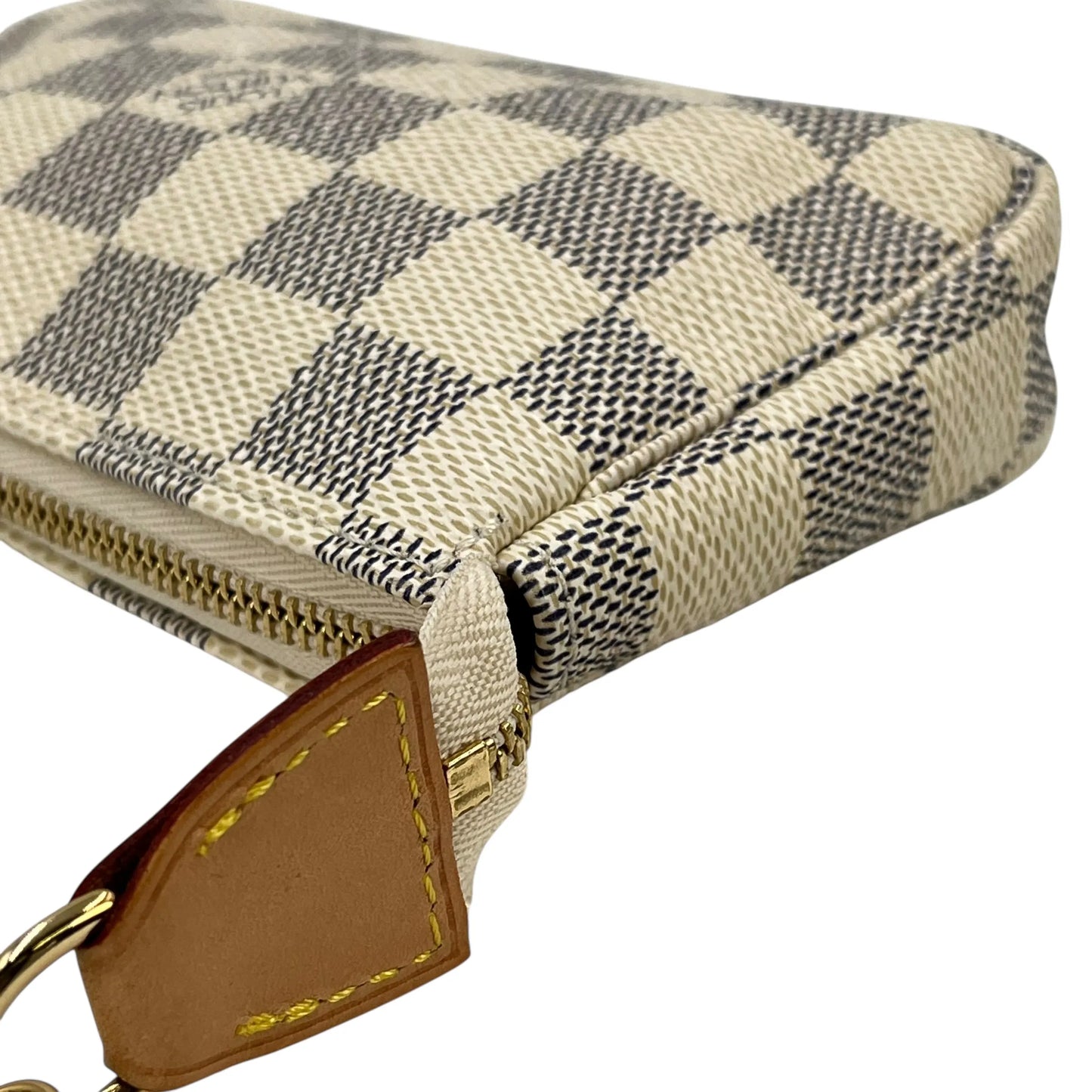 Louis Vuitton Damier Azur Mini Pochette Accessories Pouch - White