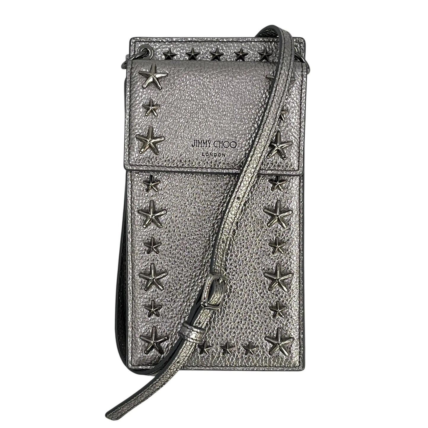 JIMMY CHOO Studs Phone Case Shoulder Bag - Silver