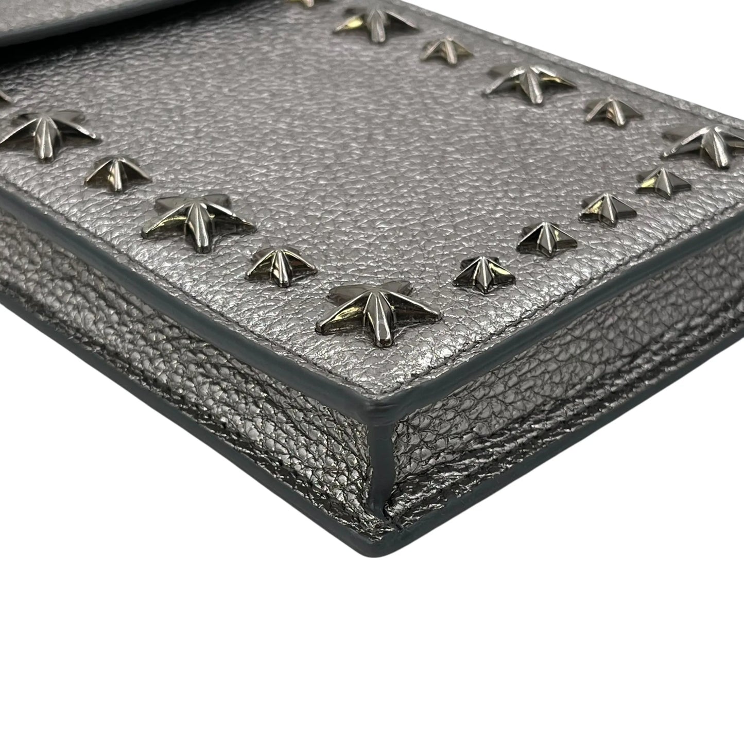 JIMMY CHOO Studs Phone Case Shoulder Bag - Silver