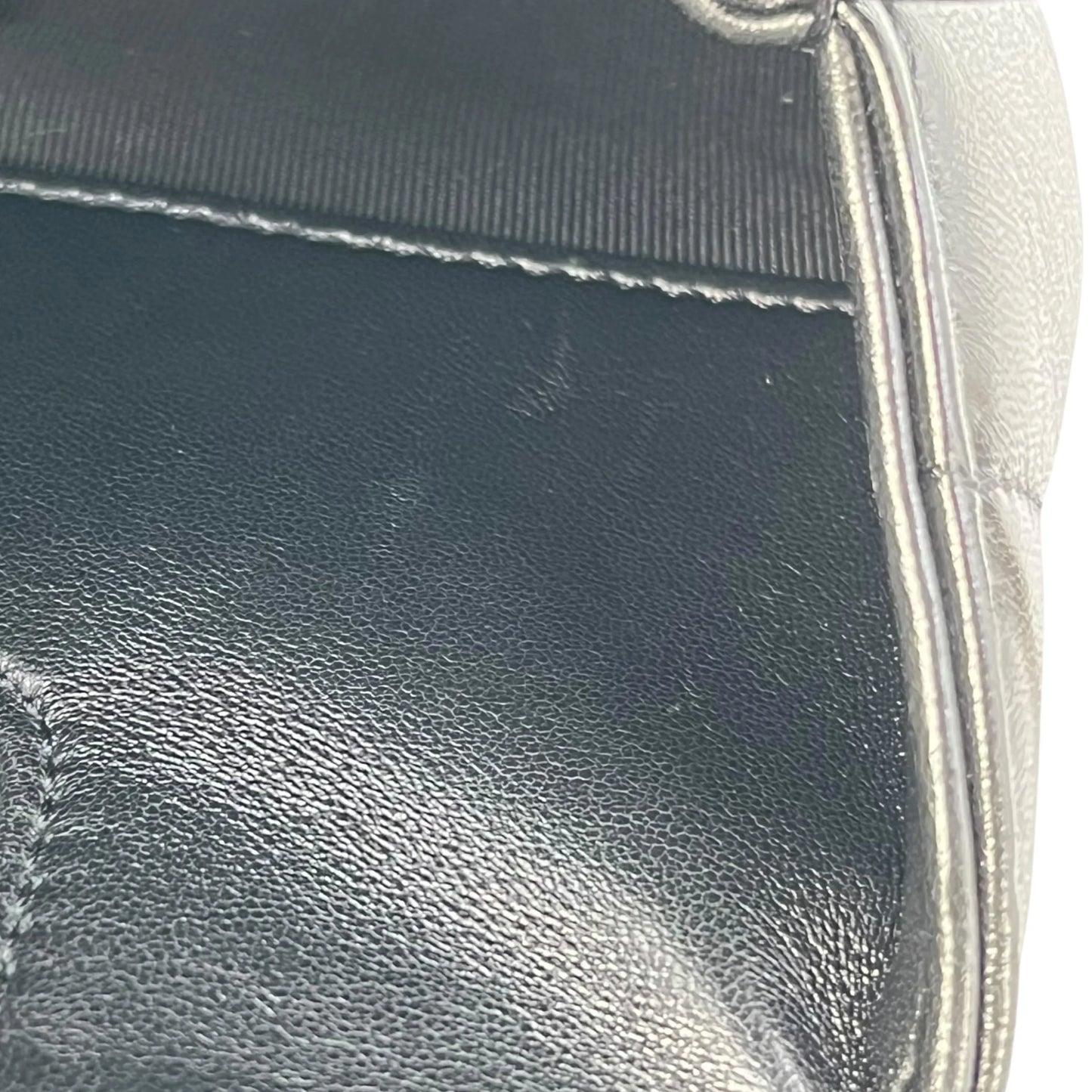 CHANEL Pearl Handle Leather Hand Bag - Black