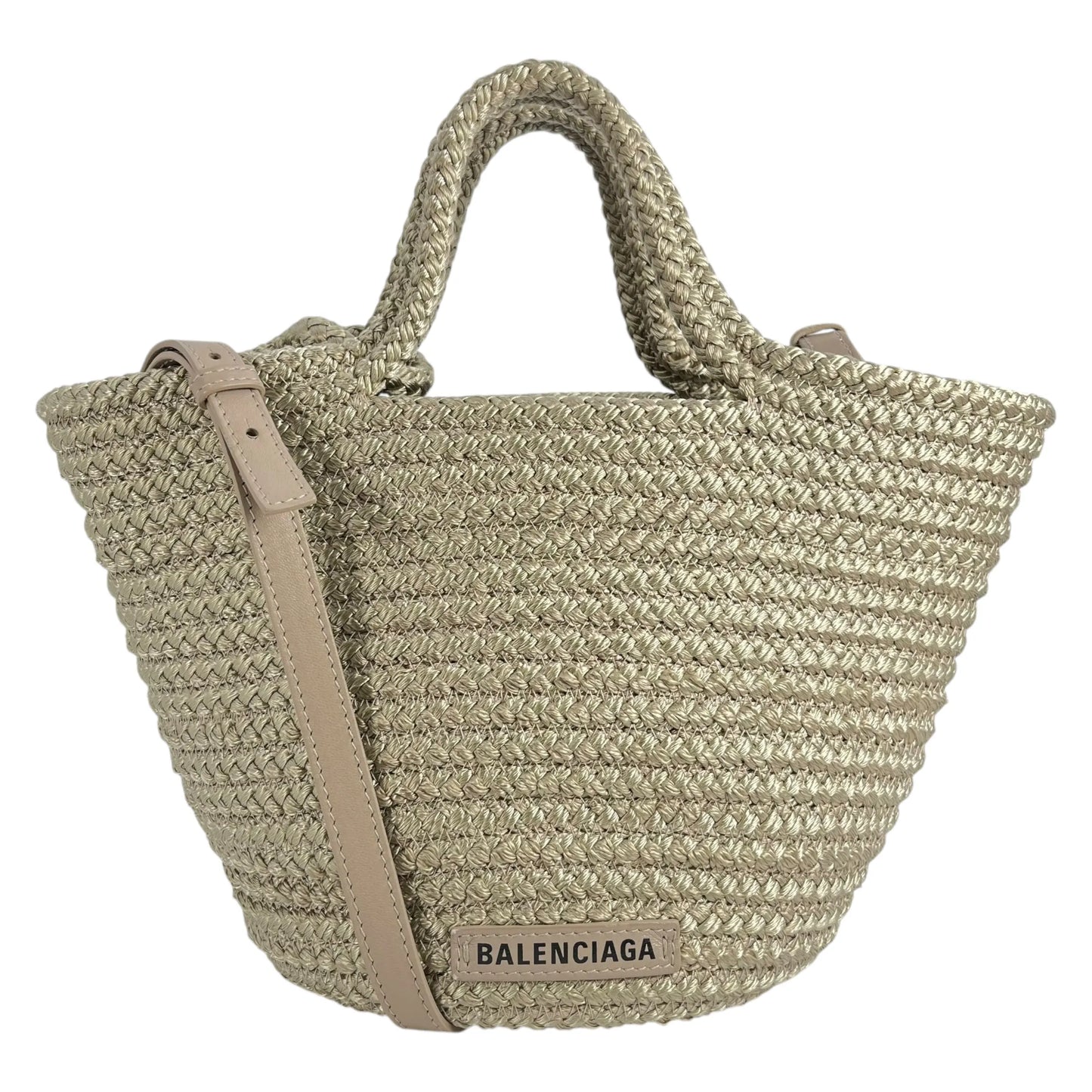 Balenciaga Ibiza Small Basket Hand Bag - Beige