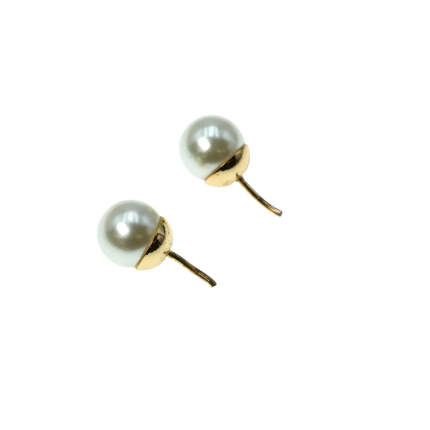 Dior Fake Pearl Rhinestone Tribal Earring - Gold Plated