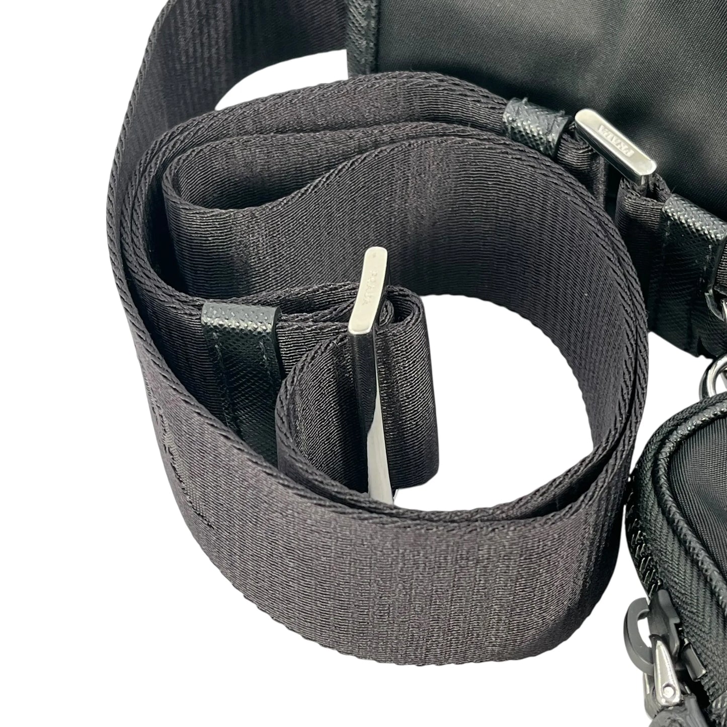 PRADA Re-Nylon Shoulder Bag with Pouch - Black