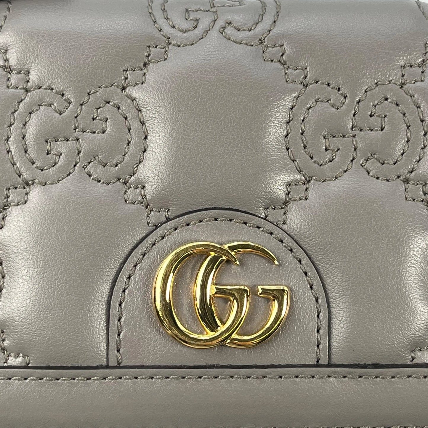 GUCCI GG Materasse Compact Wallet - Gray
