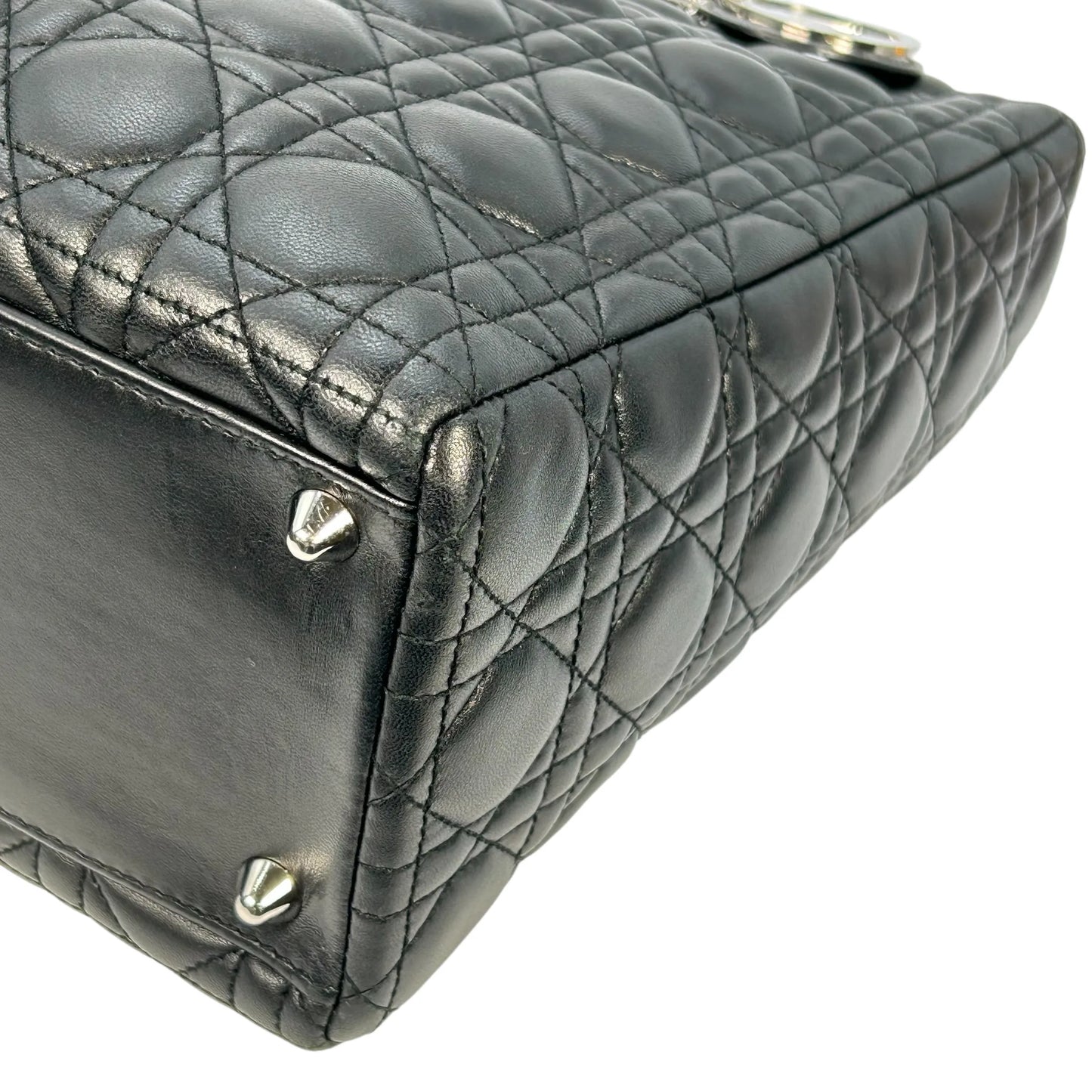 Dior Lady Dior Large Lambskin Cannage - Black