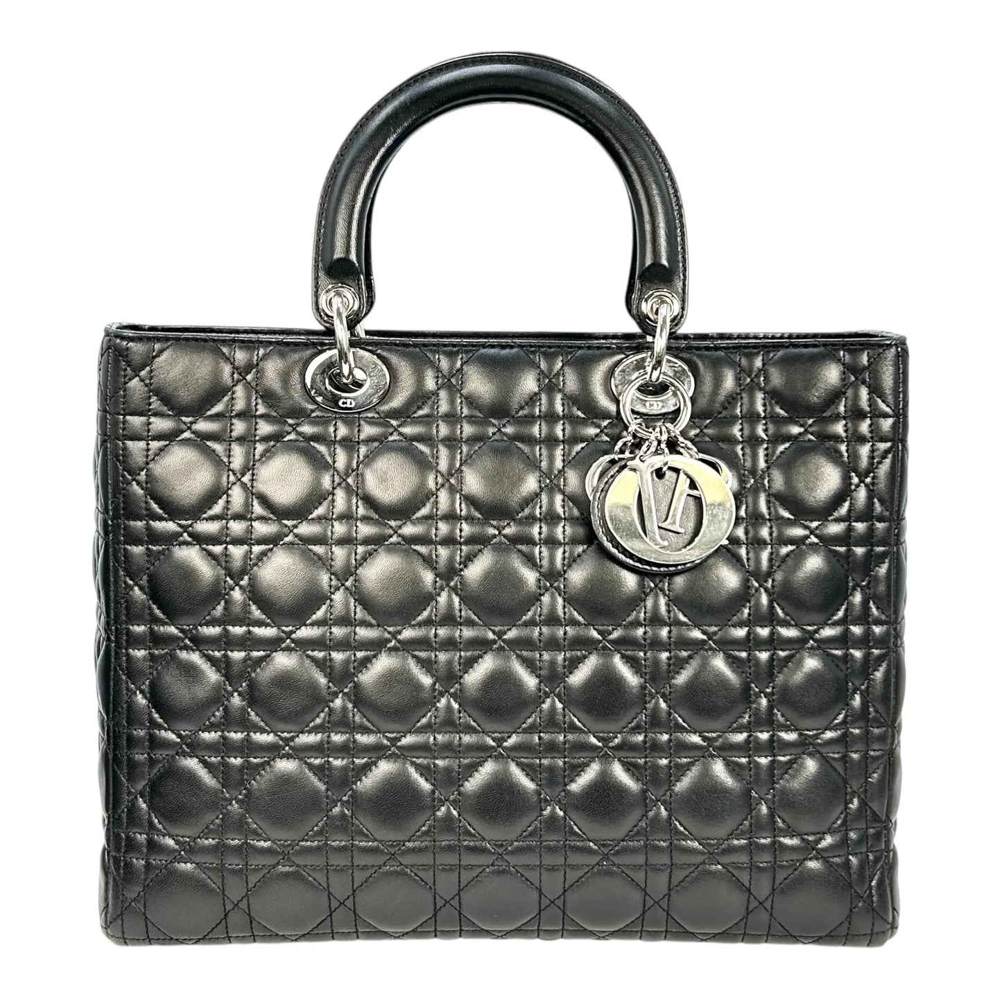 Dior Lady Dior Large Lambskin Cannage - Black