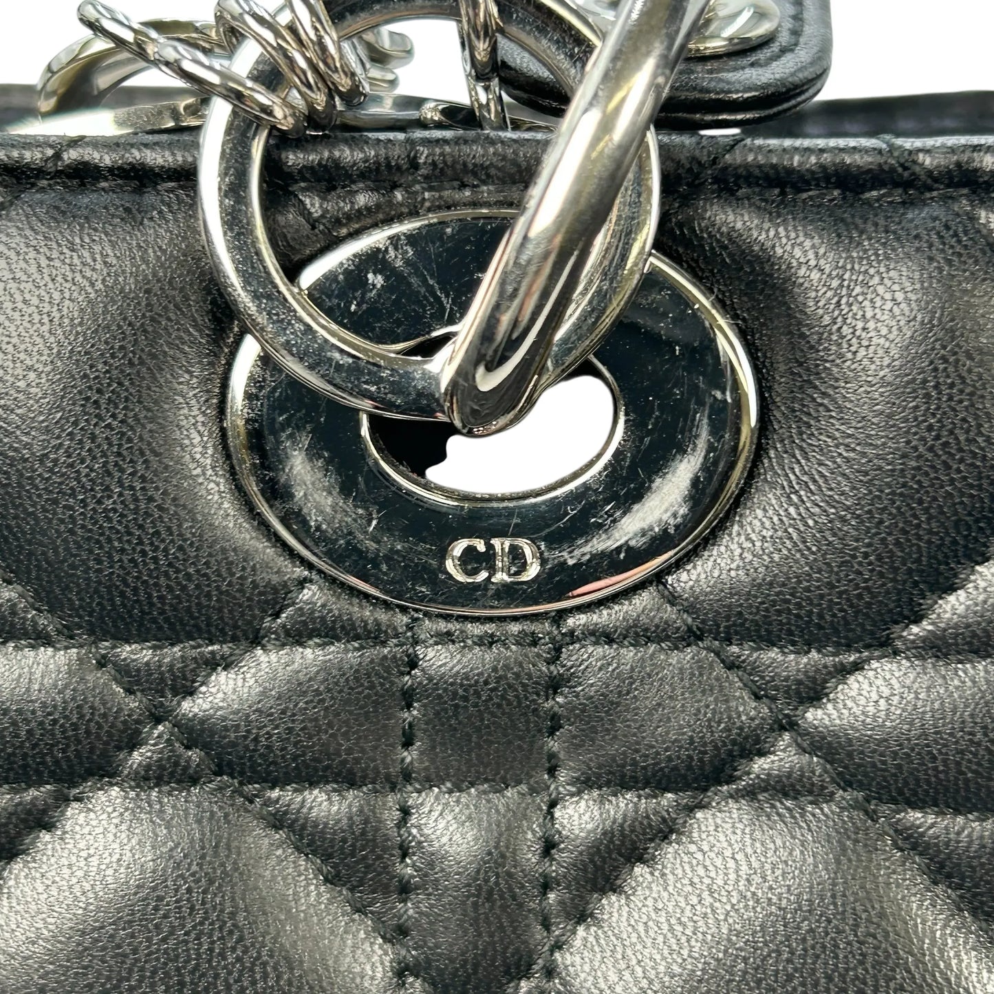 Dior Lady Dior Large Lambskin Cannage - Black