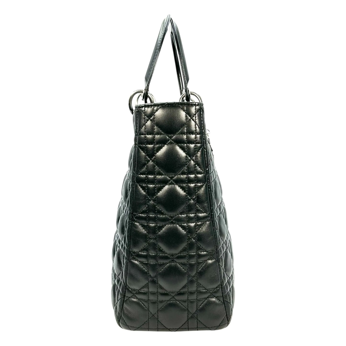 Dior Lady Dior Large Lambskin Cannage - Black