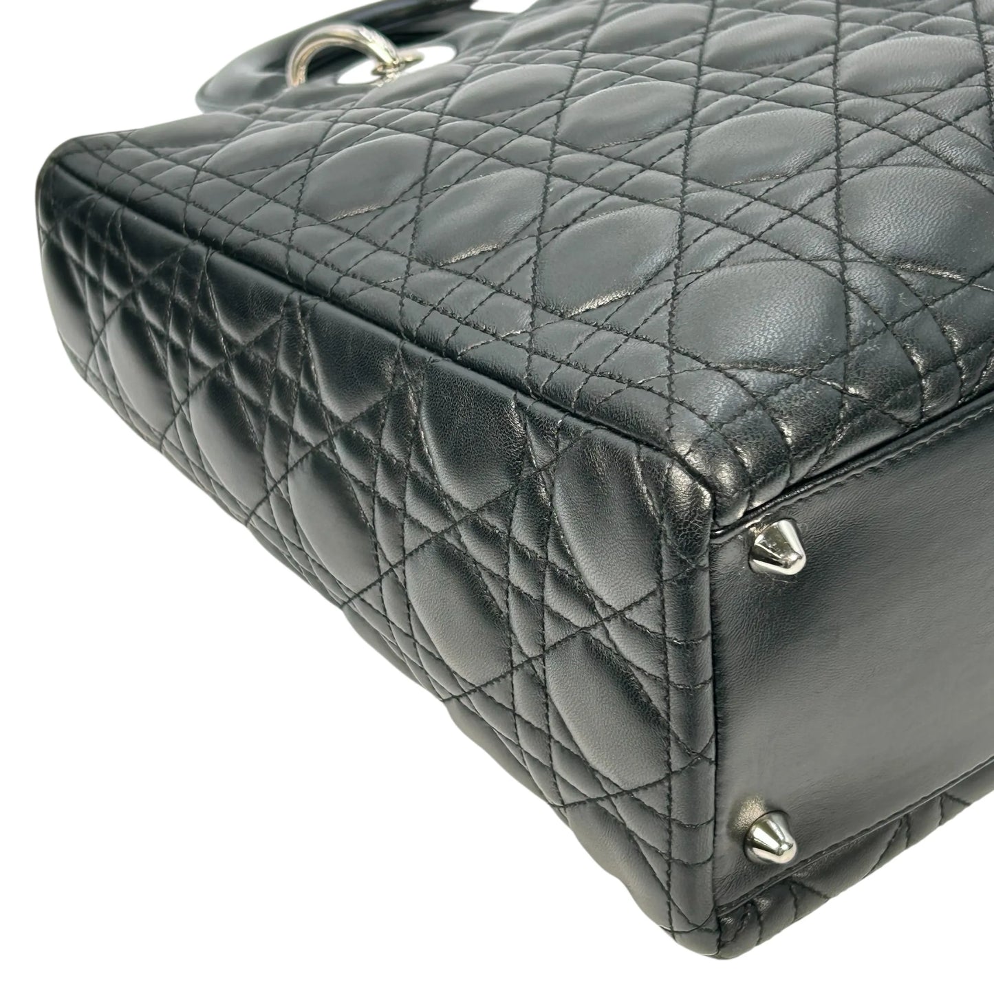 Dior Lady Dior Large Lambskin Cannage - Black