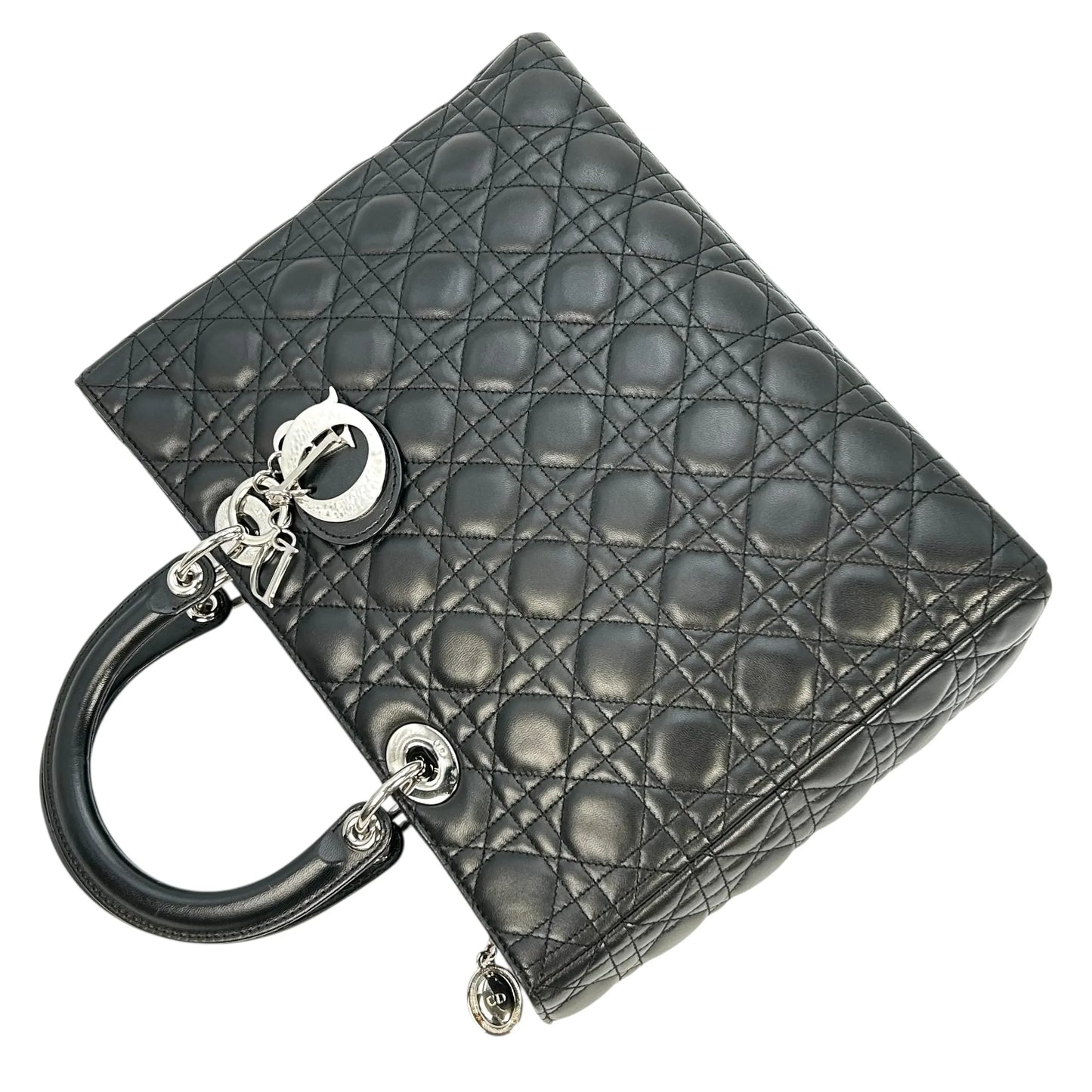 Dior Lady Dior Large Lambskin Cannage - Black