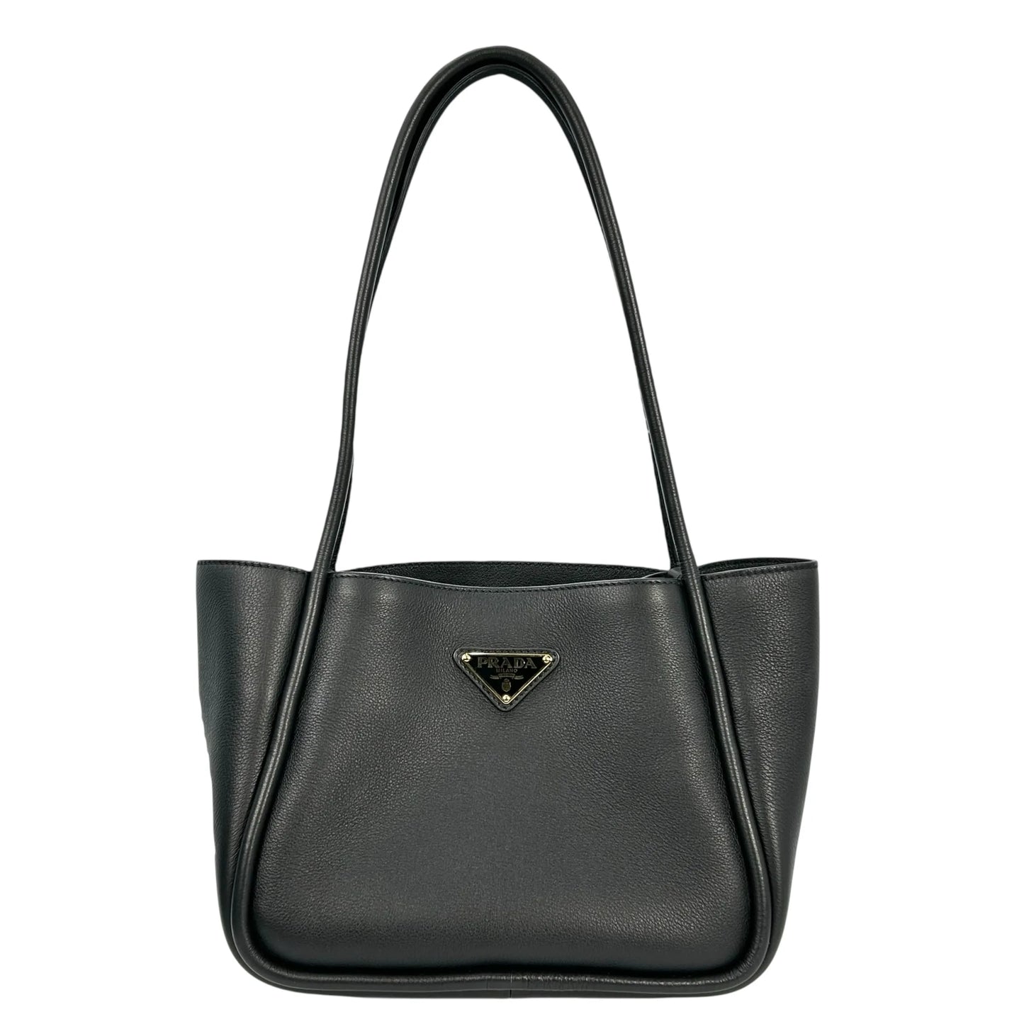 PRADA Leather Mini Tote Bag - Black