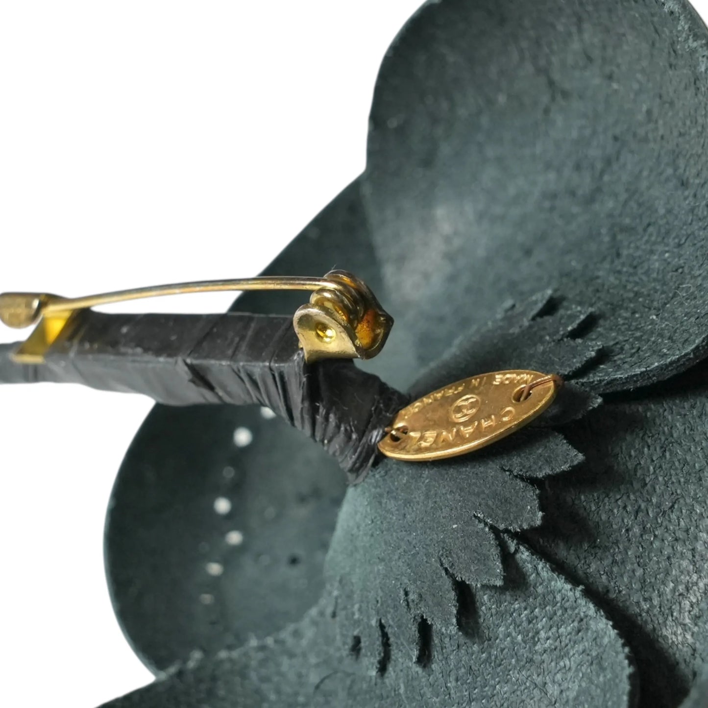 CHANEL Camellia Motif Brooch Enamel - Black