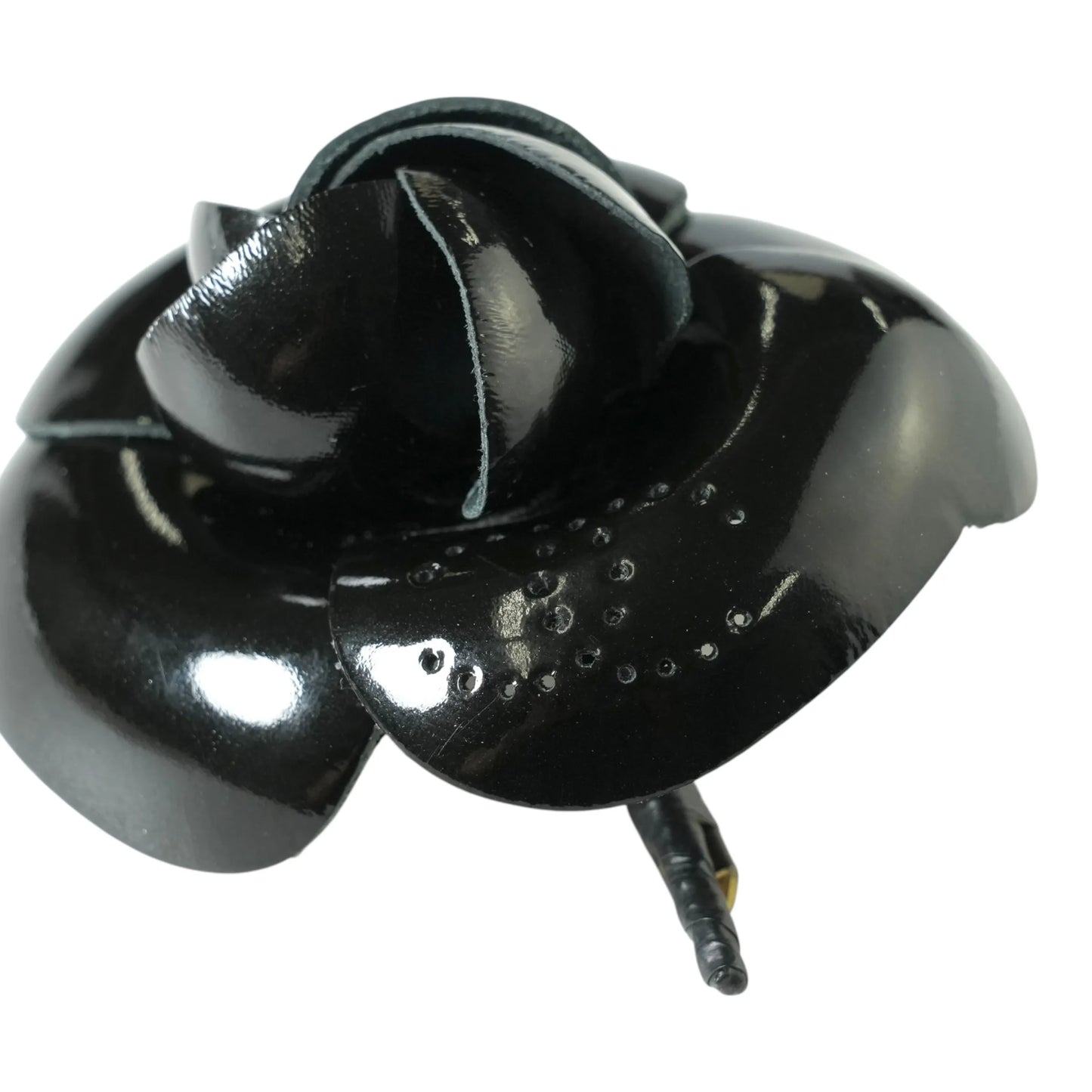 CHANEL Camellia Motif Brooch Enamel - Black