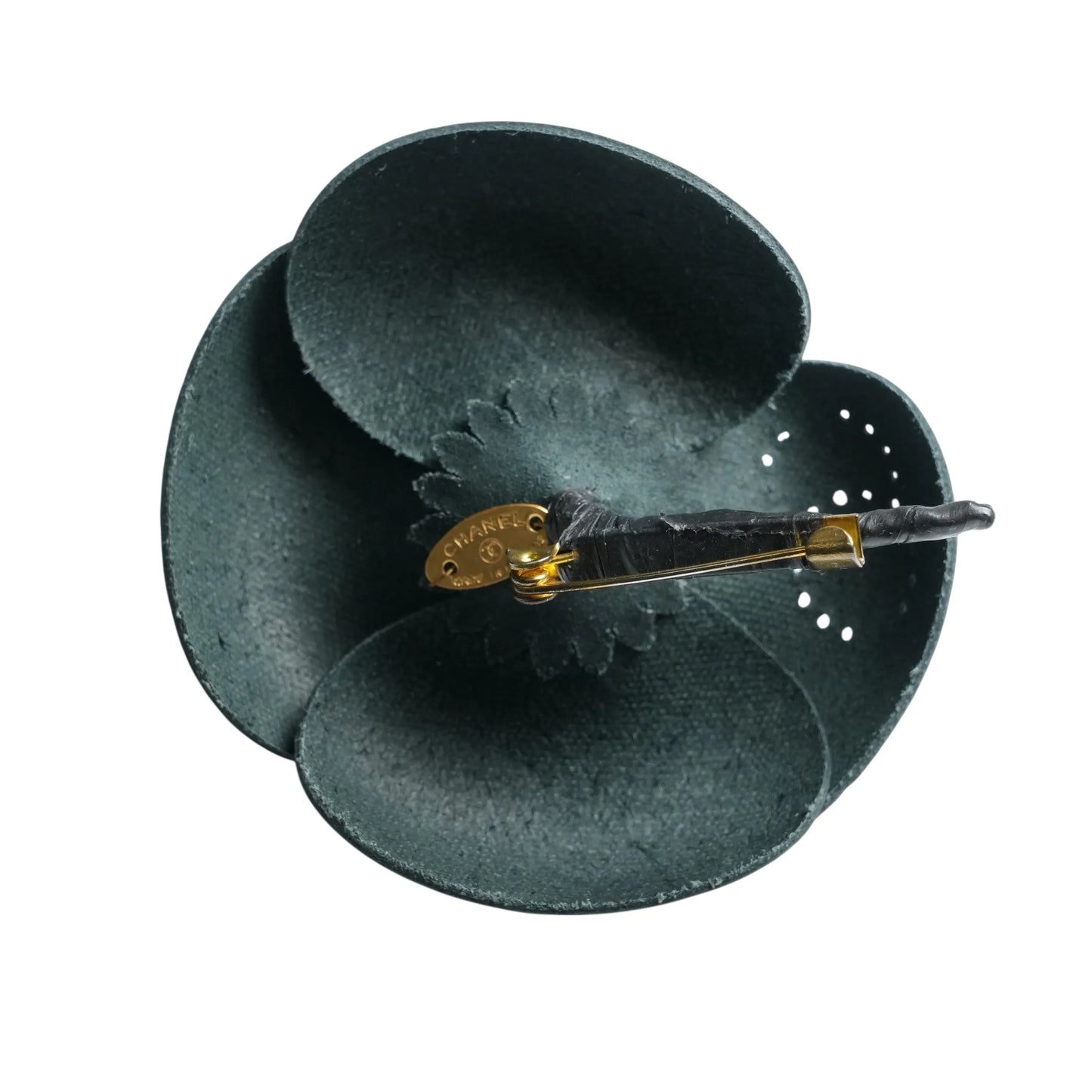 CHANEL Camellia Motif Brooch Enamel - Black