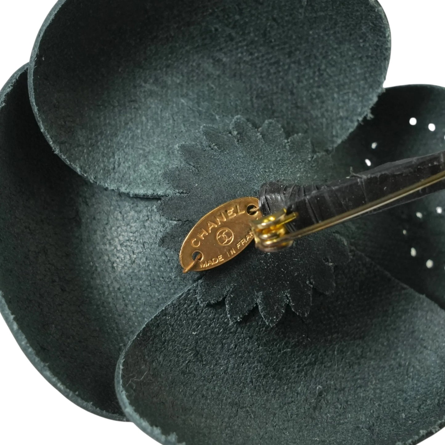 CHANEL Camellia Motif Brooch Enamel - Black