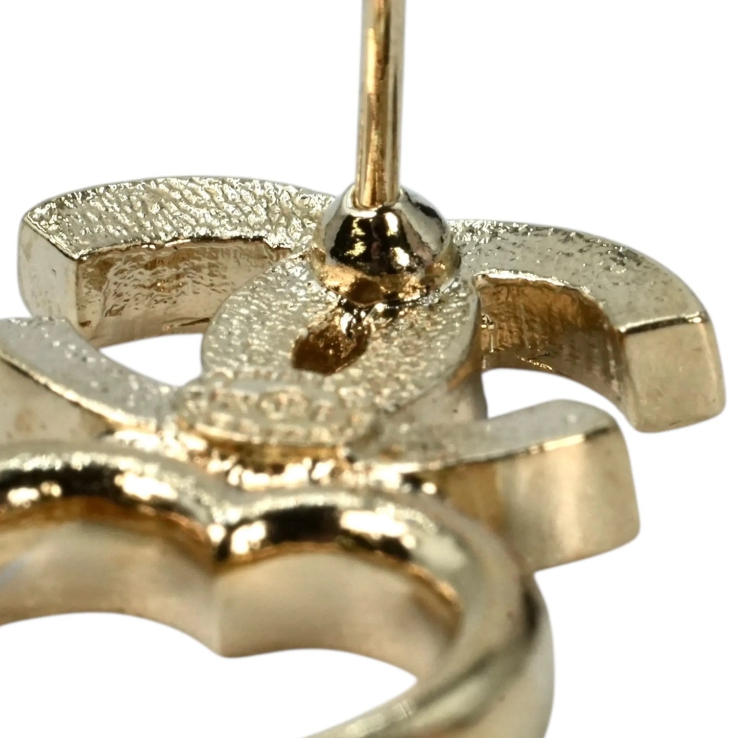 CHANEL Rhinestone CC Logo Heart Earring F23B - Gold Plated