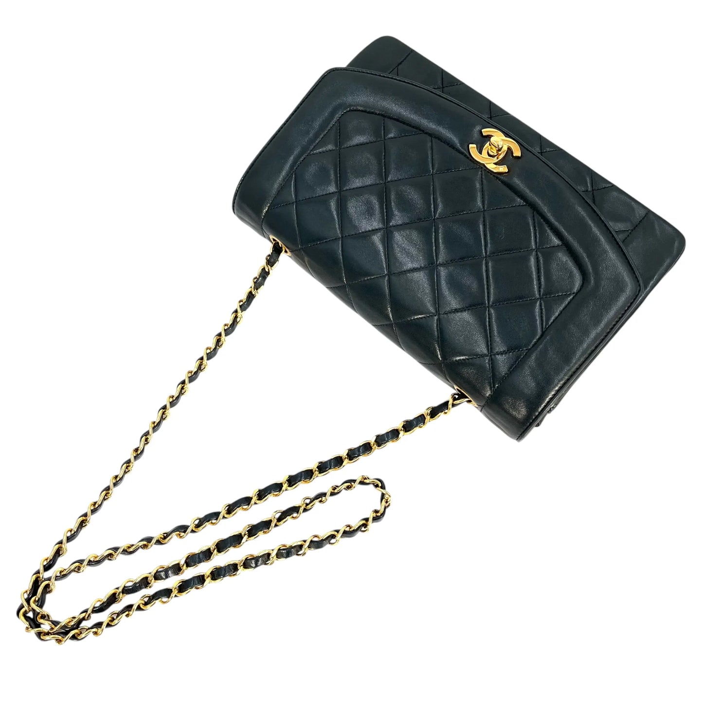CHANEL Diana 25 Lambskin Shoulder Bag - Black
