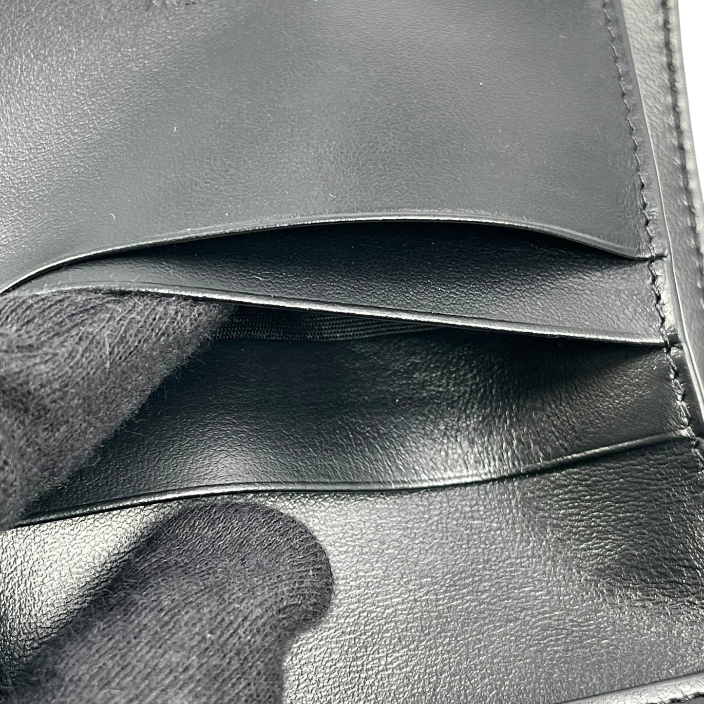 CELINE Triomphe Embossed Small Tri-fold Compact Wallet - Black