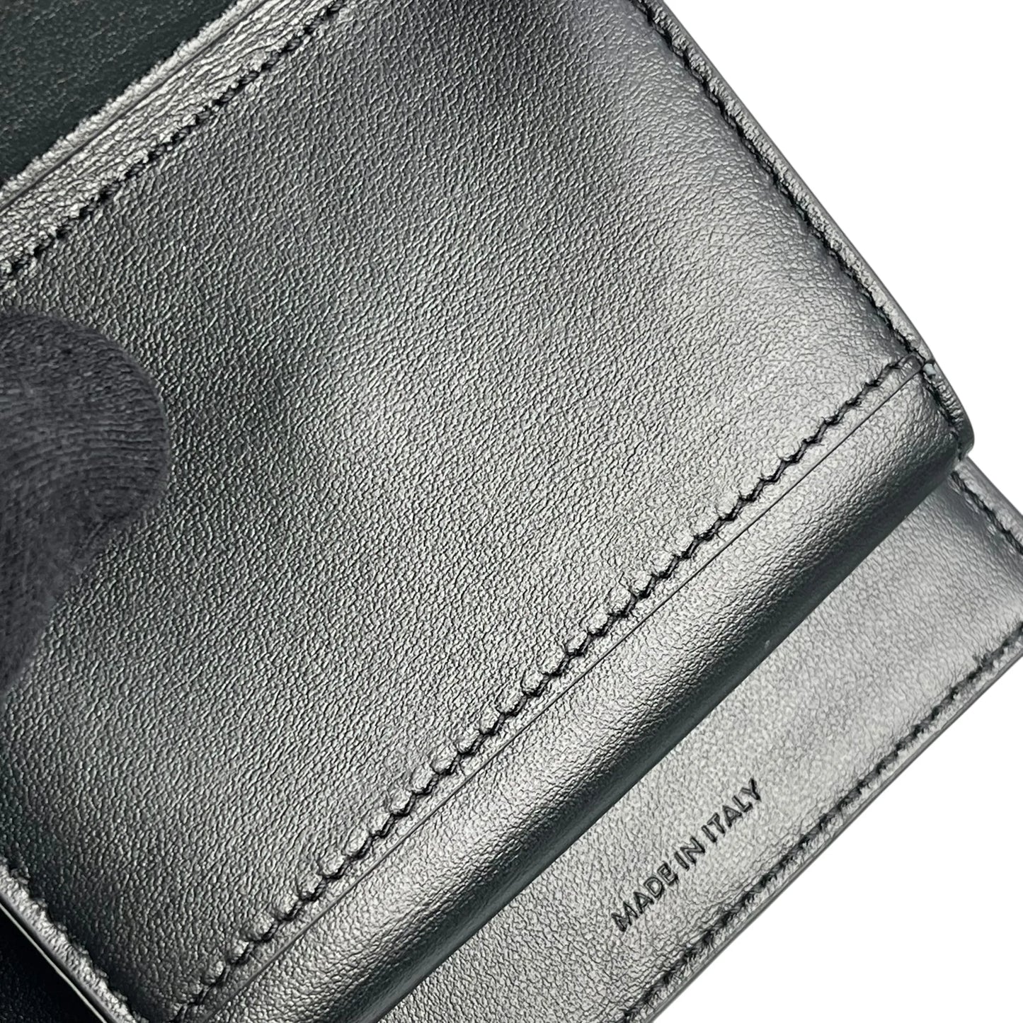 CELINE Triomphe Embossed Small Tri-fold Compact Wallet - Black