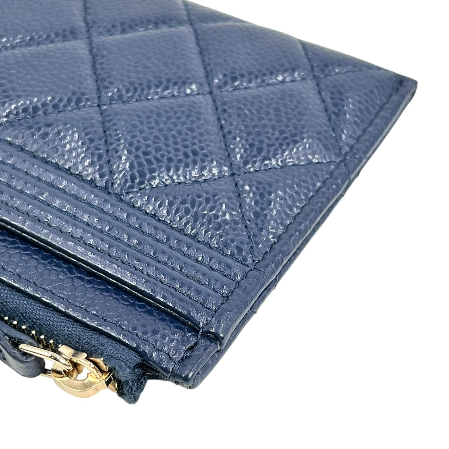 CHANEL Boy Chanel Materasse Caviarskin Long Wallet - Navy