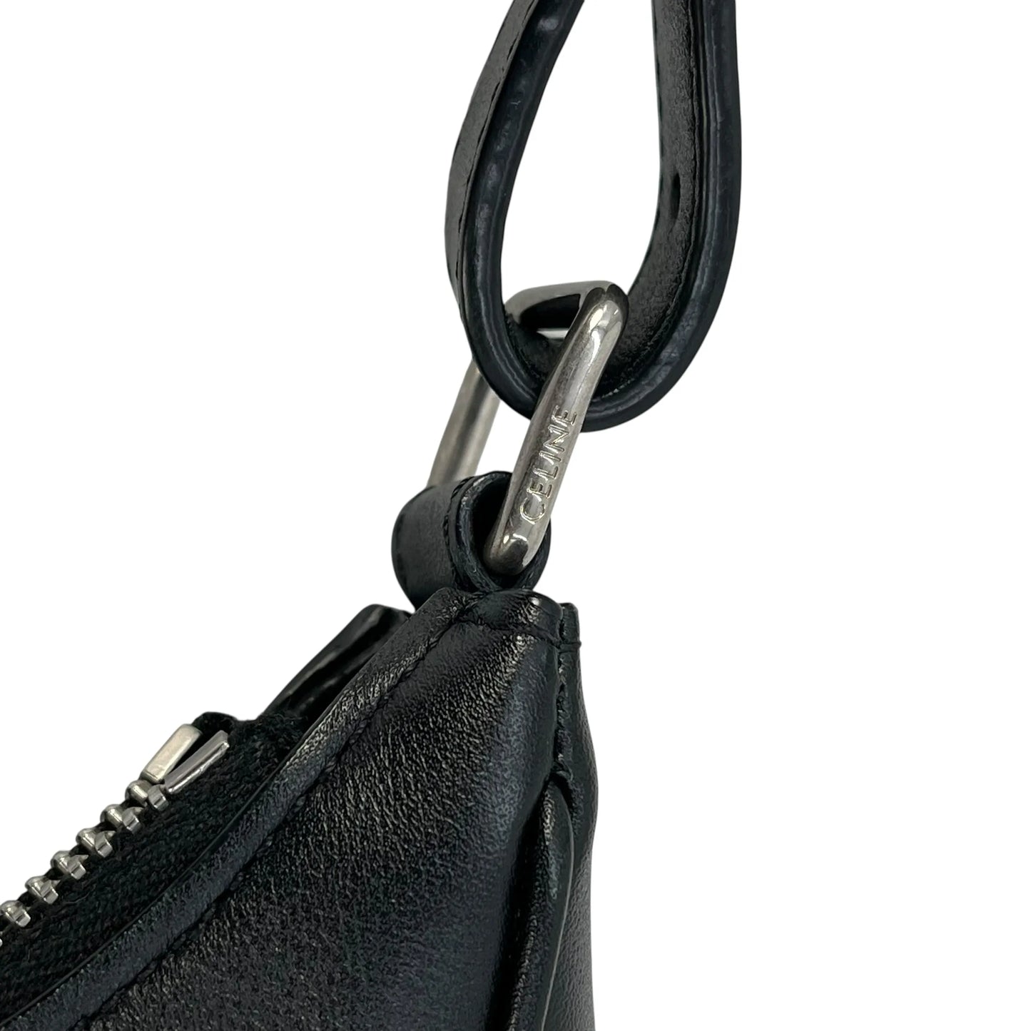 CELINE Ava Leather One Shoulder Bag - Black
