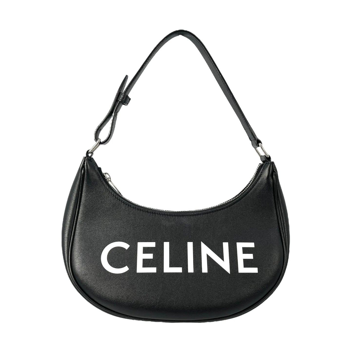 CELINE Ava Leather One Shoulder Bag - Black