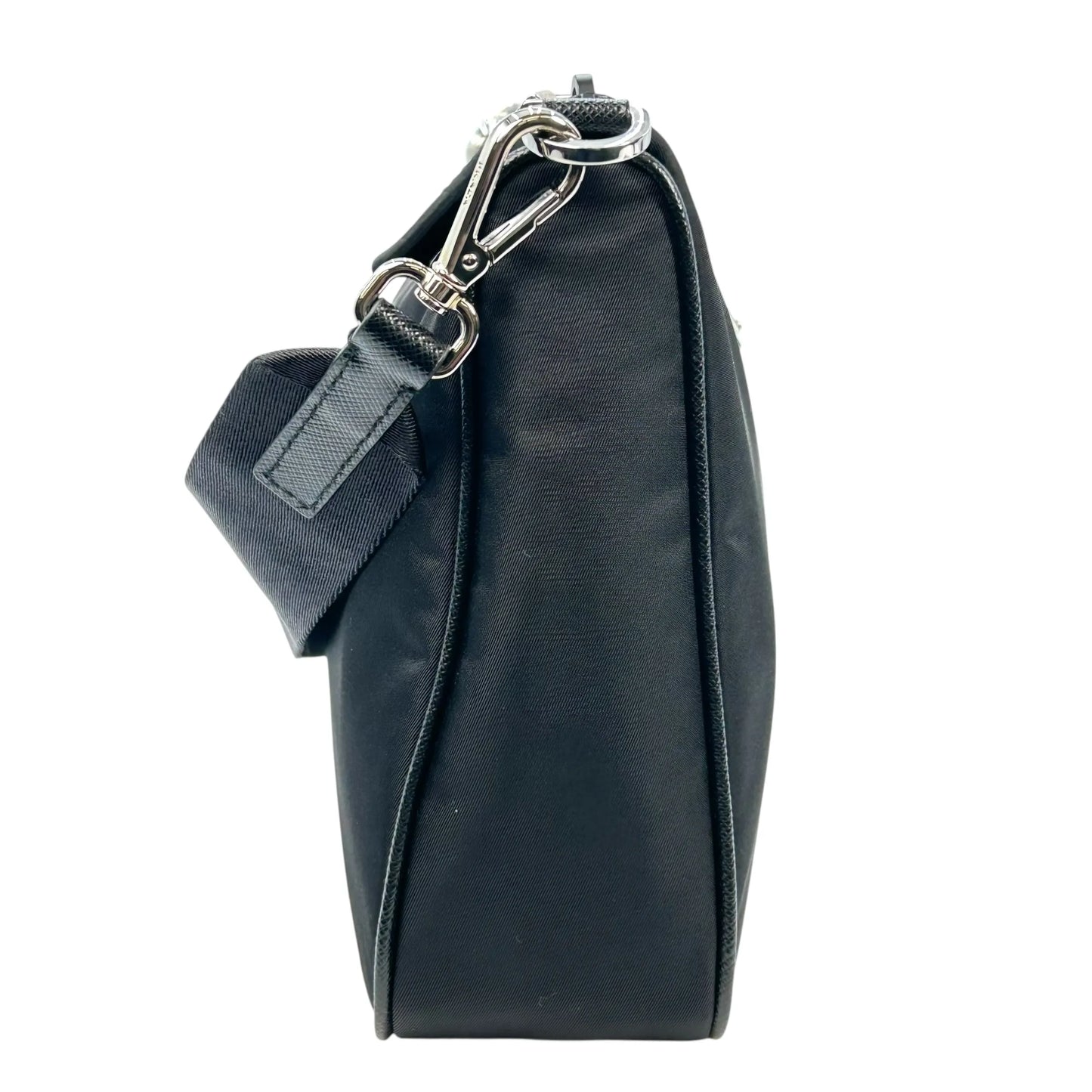 PRADA Re-Nylon Saffiano Leather Shoulder Bag - Black