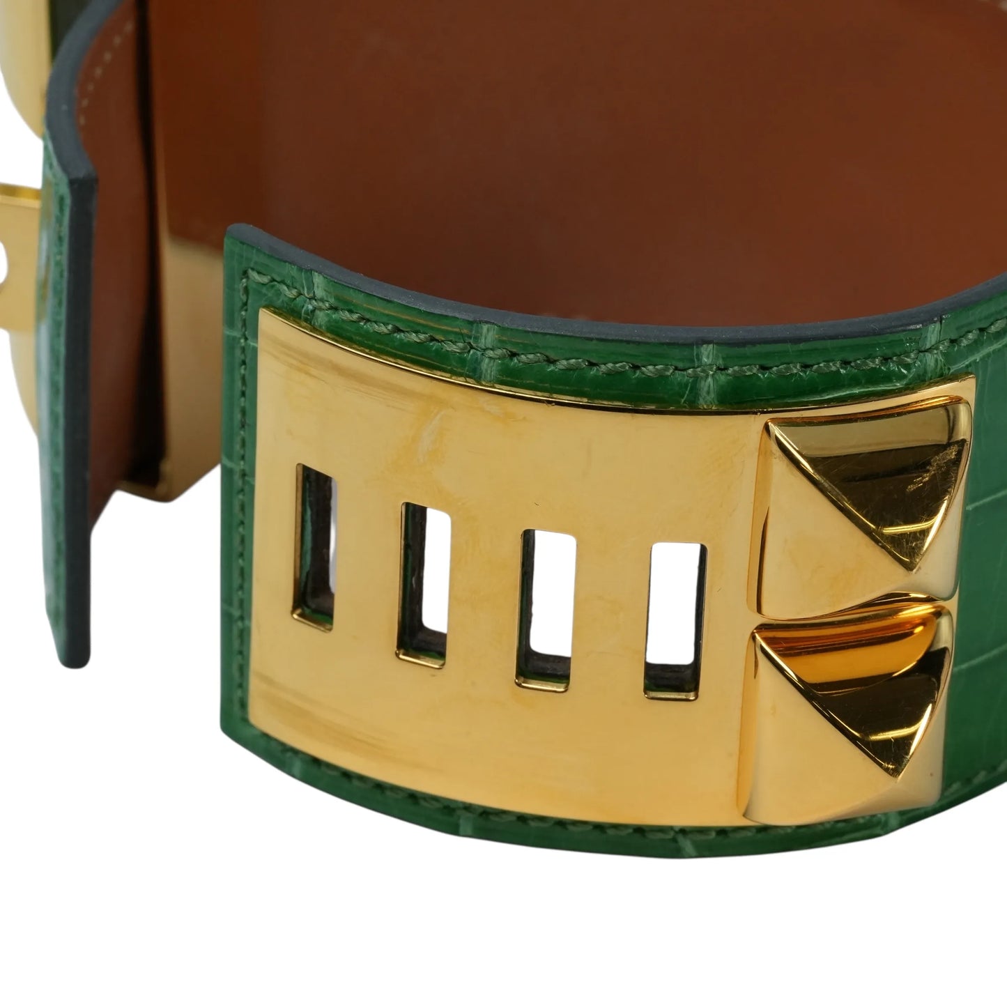 Hermès Collier de Chien Accessories Bracelet - Green × Gold