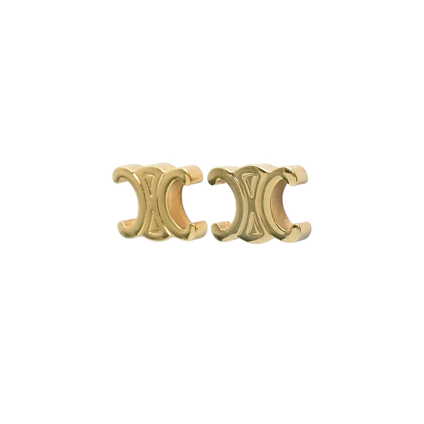CELINE Triomphe Studs Earring - Gold Plated
