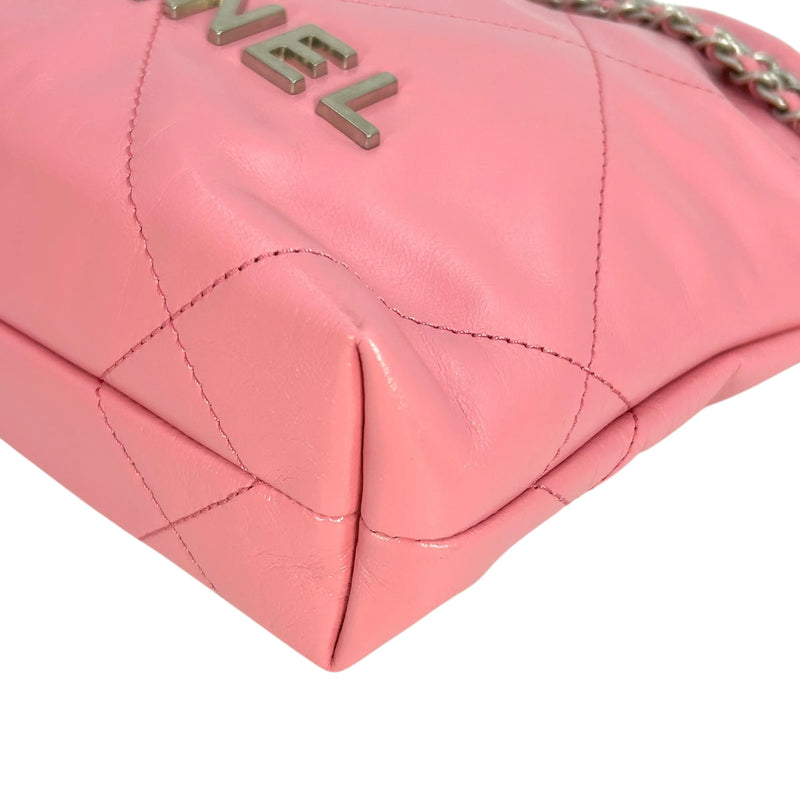 CHANEL Calfskin 22 Mini Hand Bag Chain Shoulder Bag - Pink
