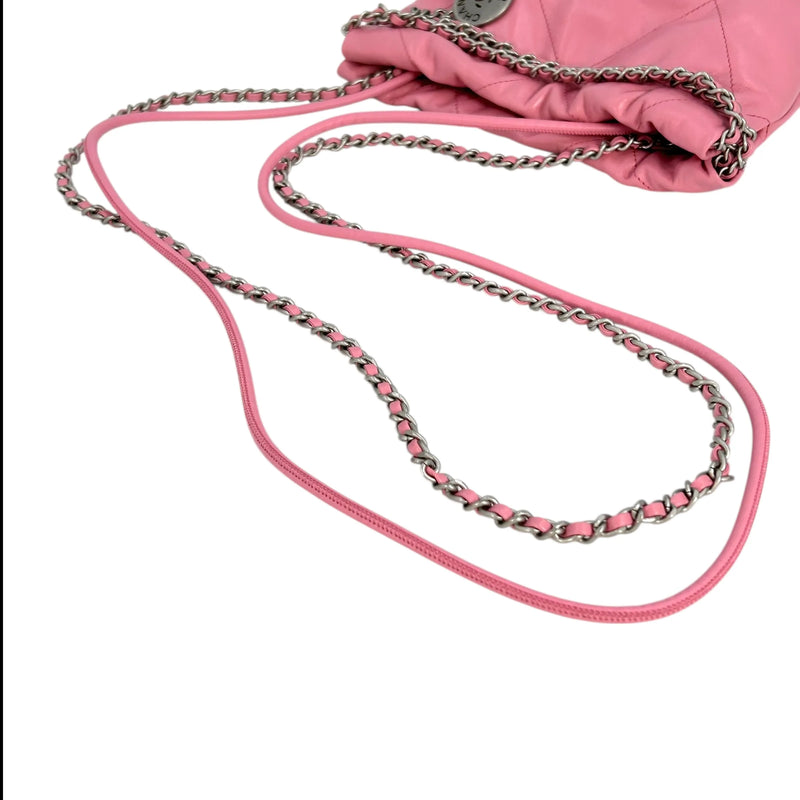 CHANEL Calfskin 22 Mini Hand Bag Chain Shoulder Bag - Pink