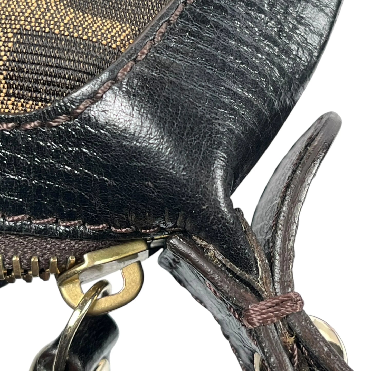 FENDI Zucca Shoulder Bag - Brown - 35749