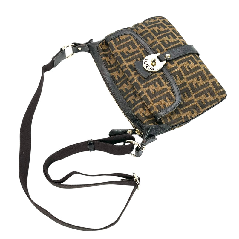 FENDI Zucca Shoulder Bag - Brown - 35749