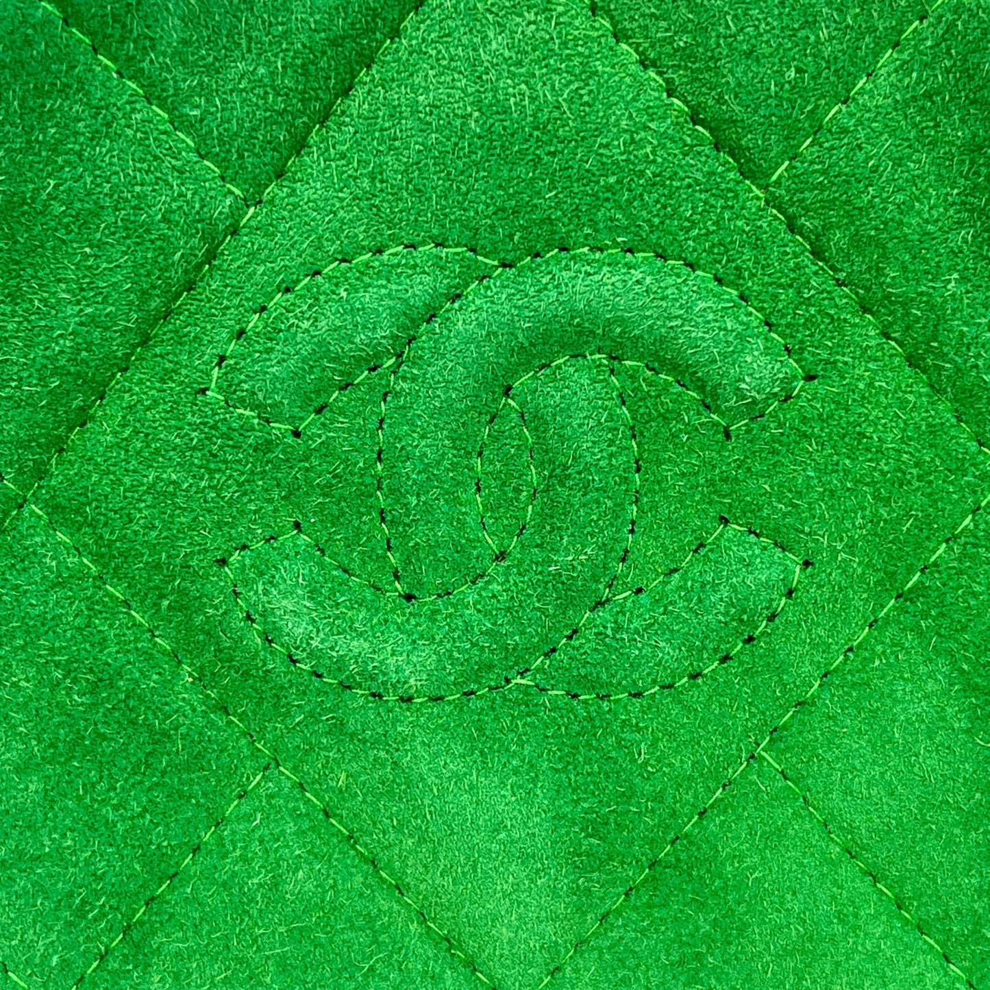 CHANEL Fringed Charm Chain Shoulder Green