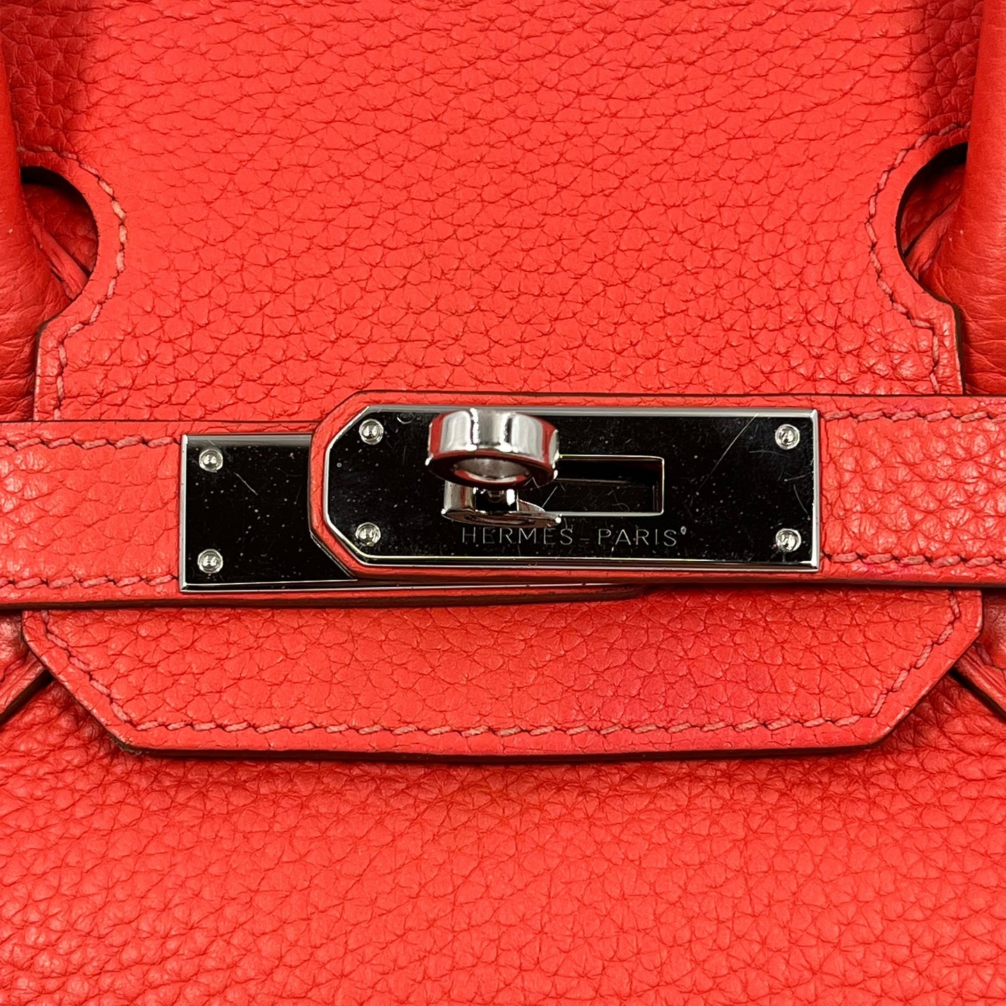 HERMES Birkin30 taurillon Rouge pivoine SVmetal fittings □R