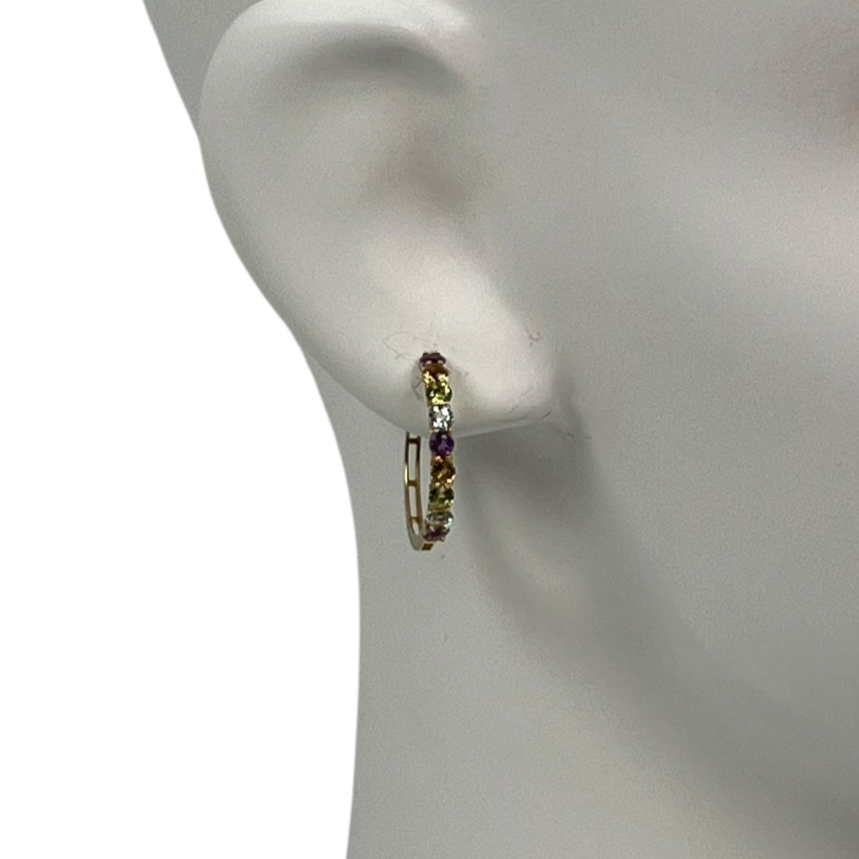 K18 Rainbow 1.500cts Gemstone Earrings