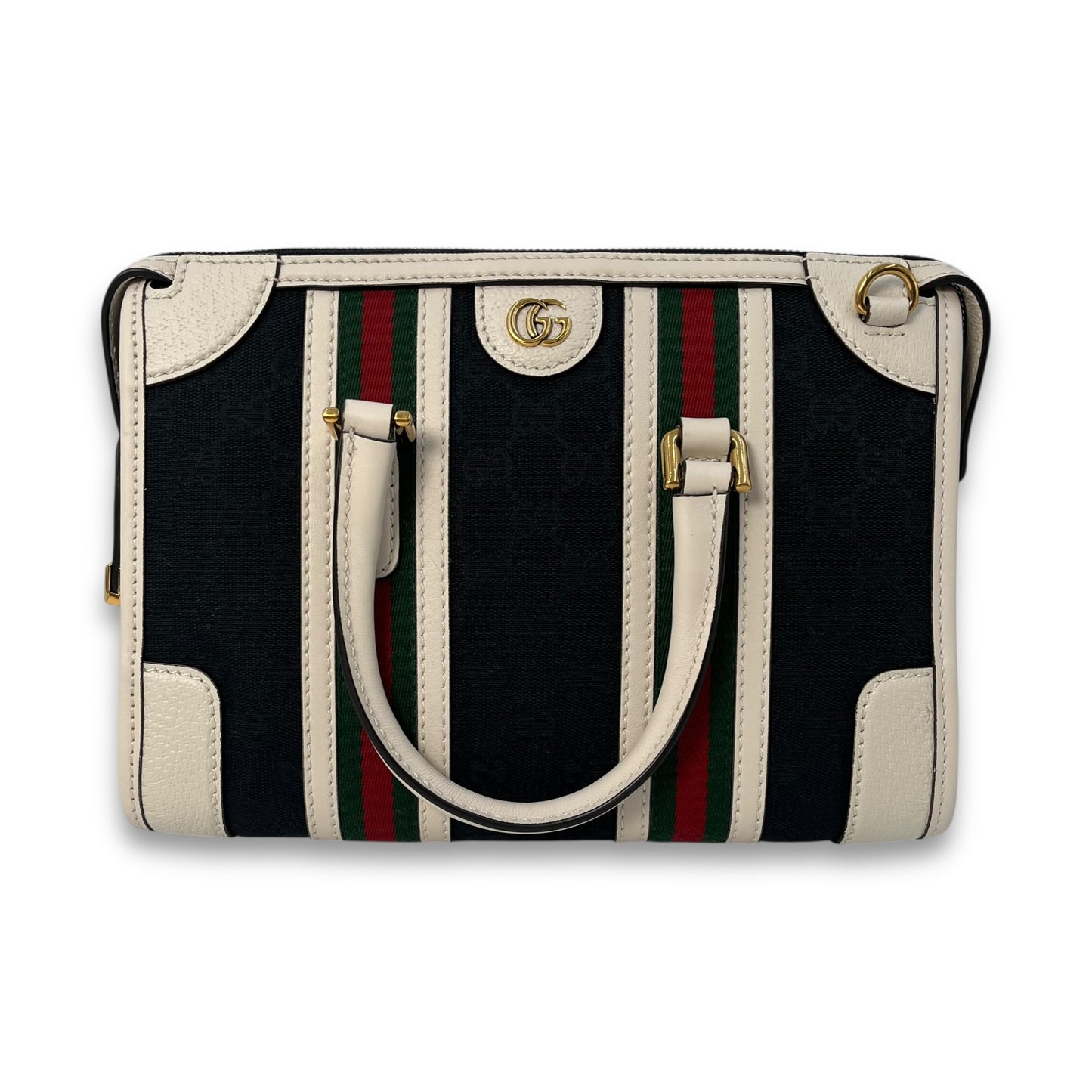 GUCCI GG Canvas Leather Hand Bag Shoulder Bag
