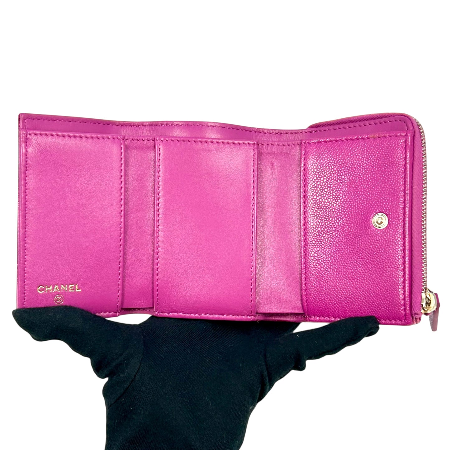 PRADA Round Zip Compact Wallet Coin Purse - Pink