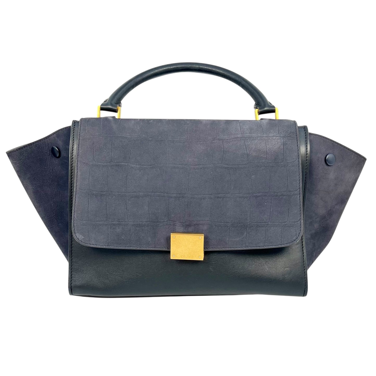 CELINE Trapeze Hand Bag - Navy Blue
