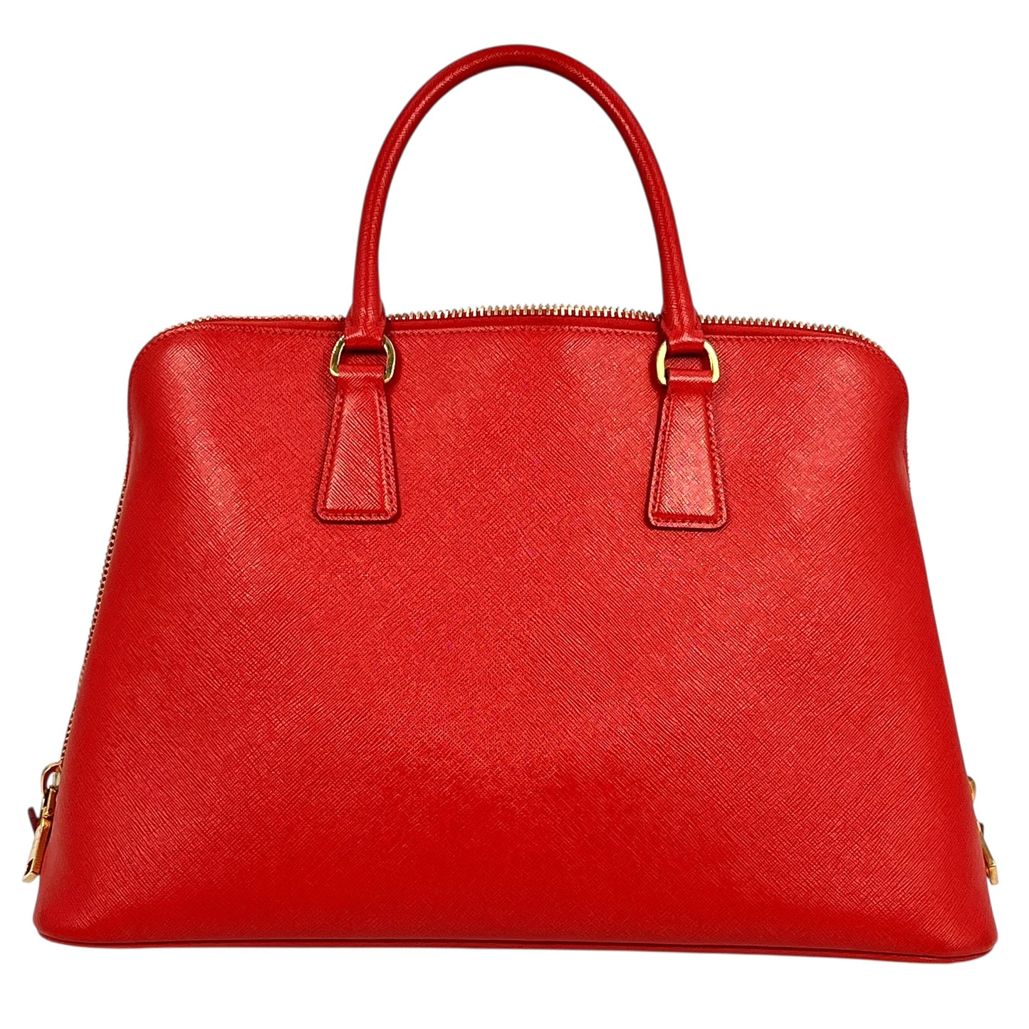 PRADA Galleria Saffiano Leather Hand Bag - Red