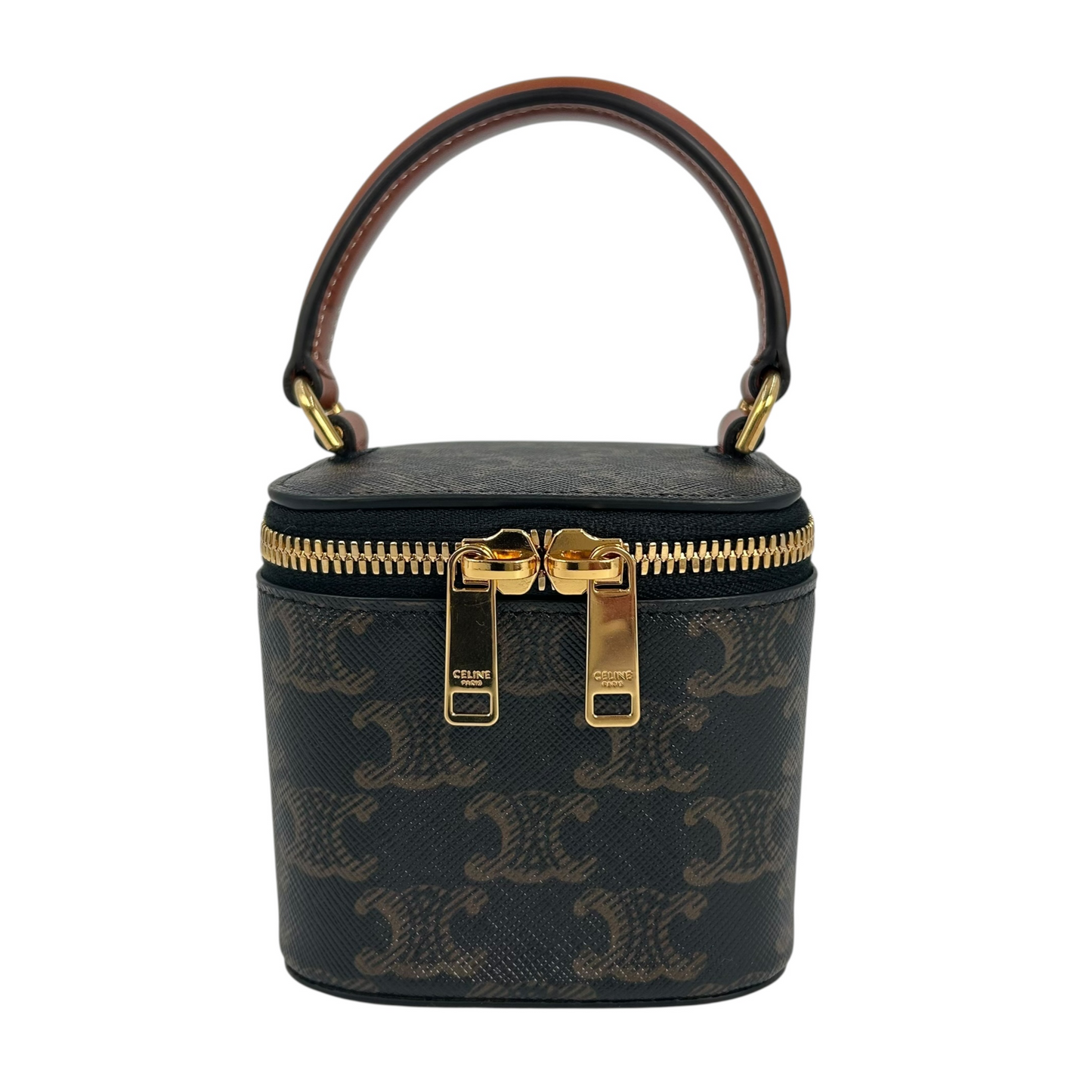 CELINE Mini Vanity Case in Triomphe Canvas & Calfskin Mini Bag