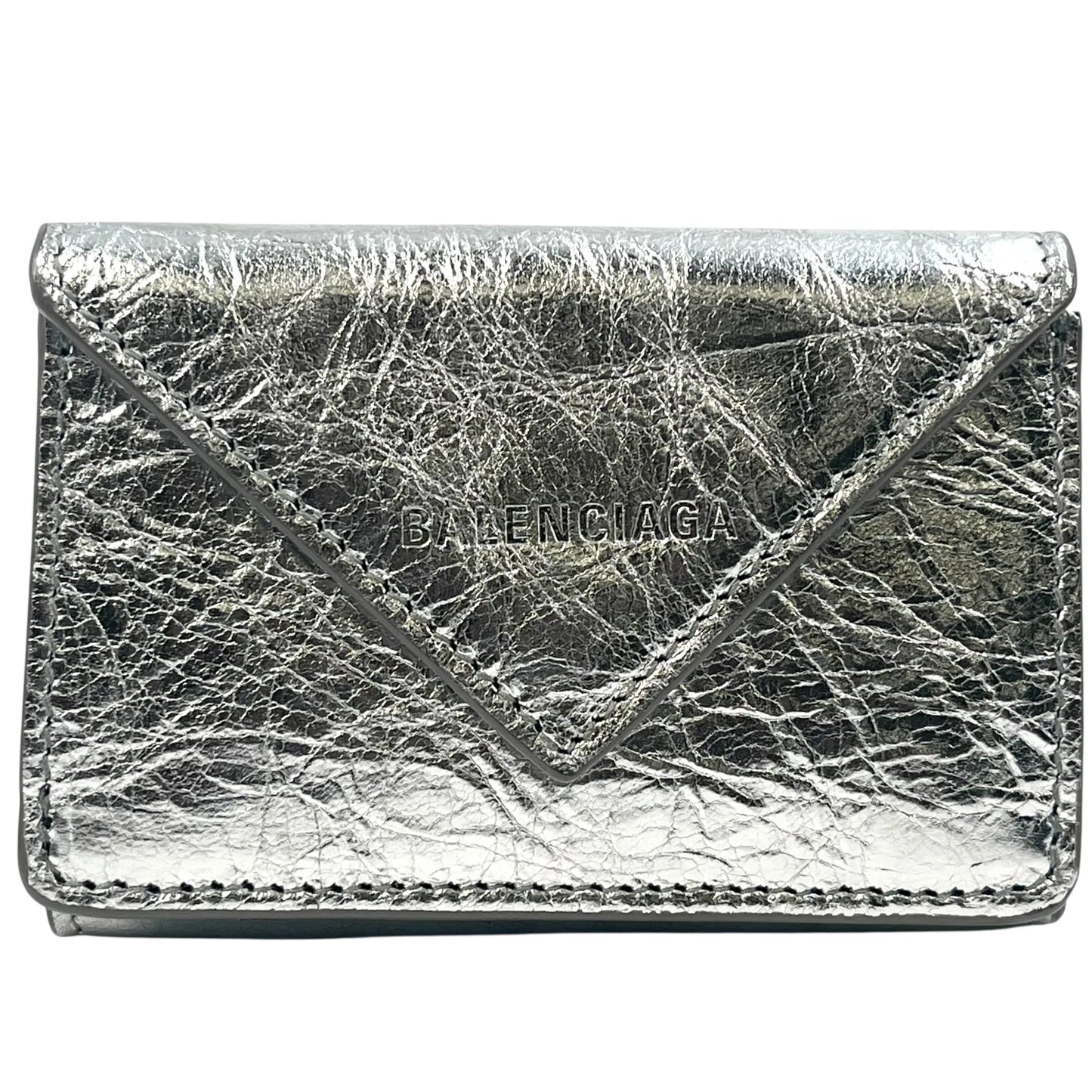 BALENCIAGA Papier Miini Compact Wallet - Silver