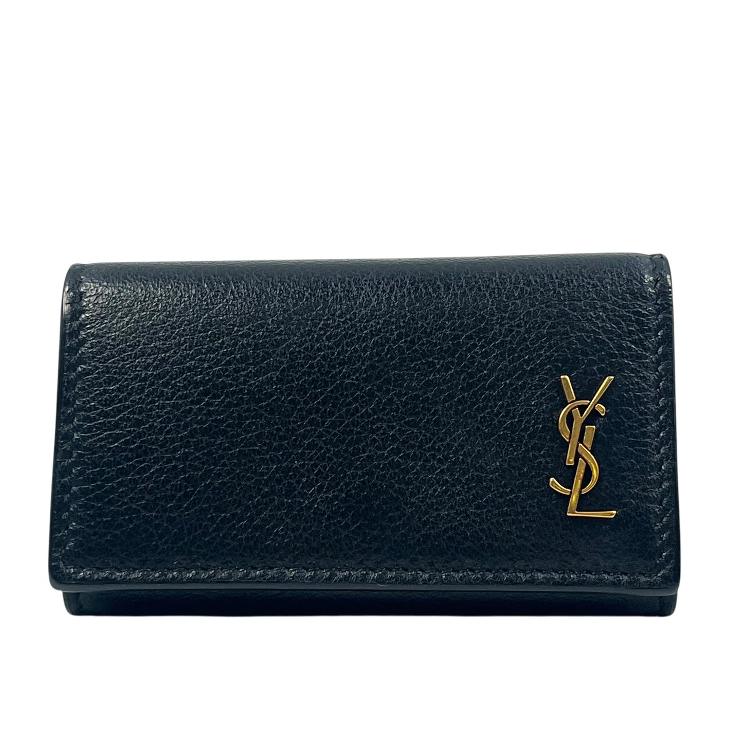 Saint Laurent Tiny Cassandra Logo Key Case - Black